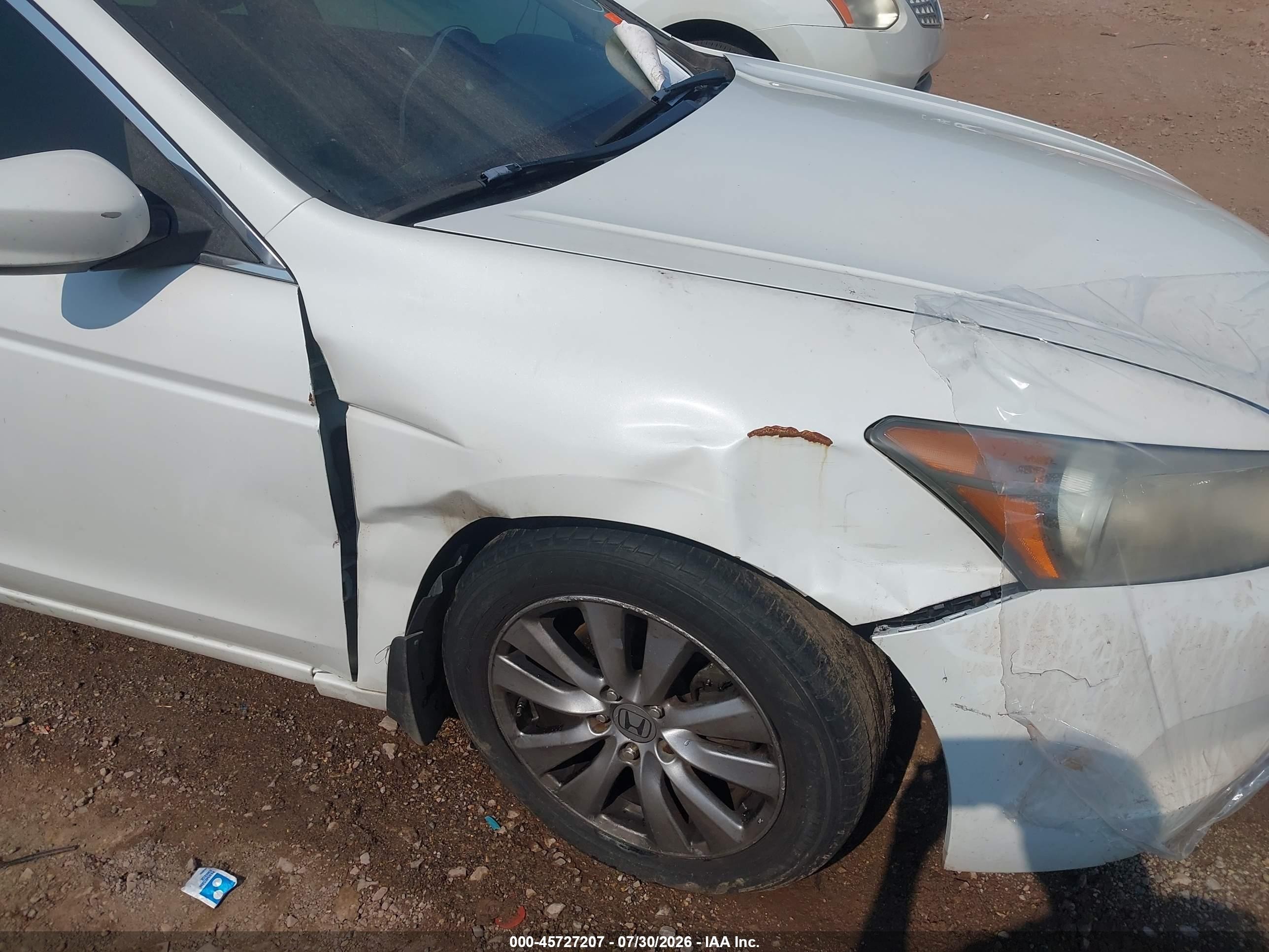 2011 Honda Accord 3.5 Ex-l White vin: 1HGCP3F84BA026381