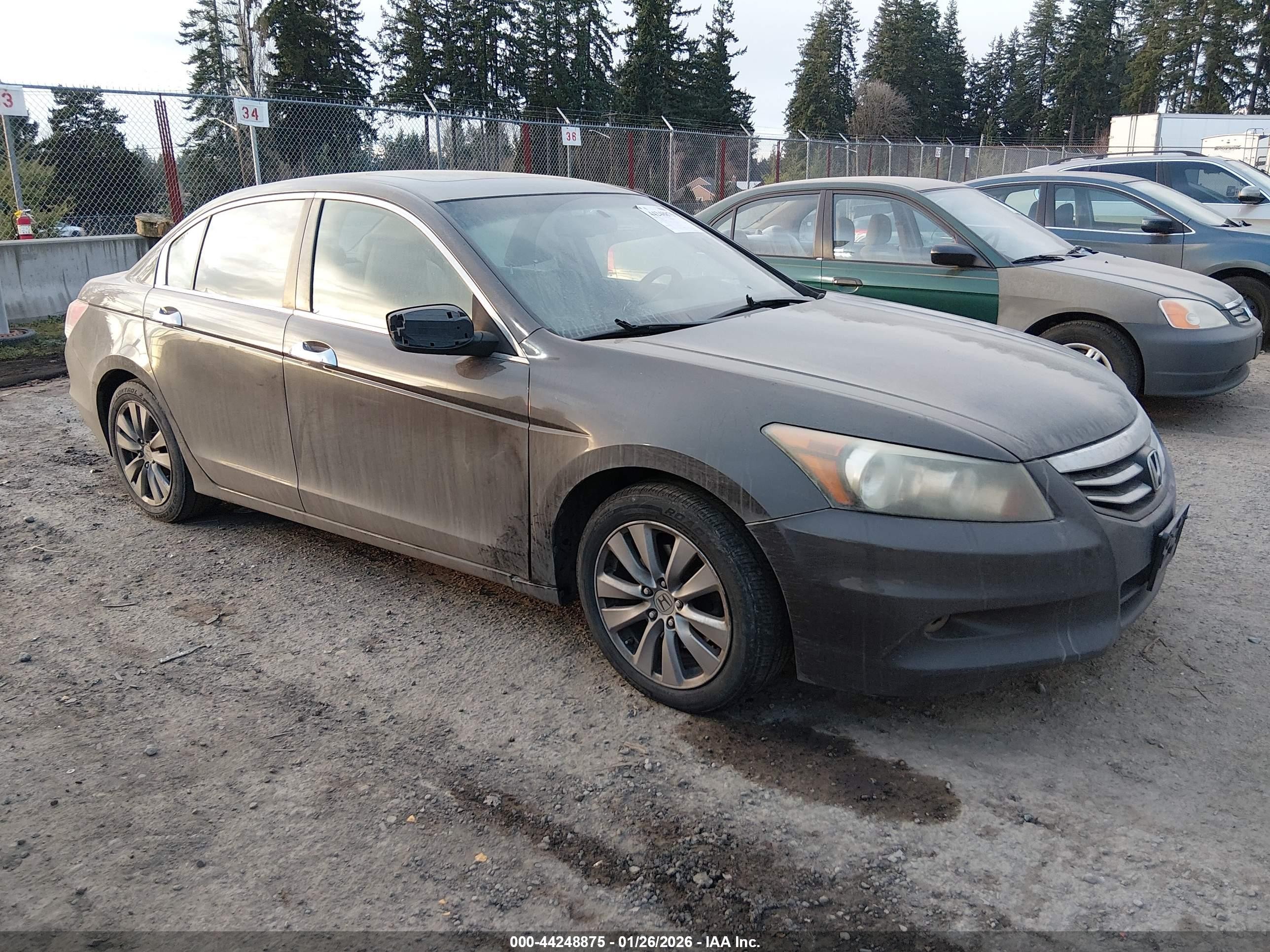 2012 Honda Accord Sdn 3.5 Ex-l/ex-l Gray vin: 1HGCP3F84CA000056