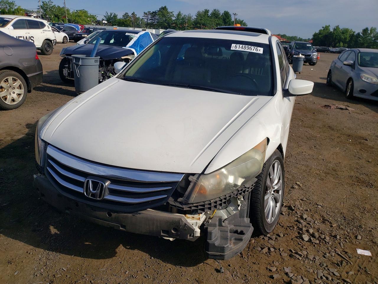 2012 Honda Accord Exl White vin: 1HGCP3F84CA001224
