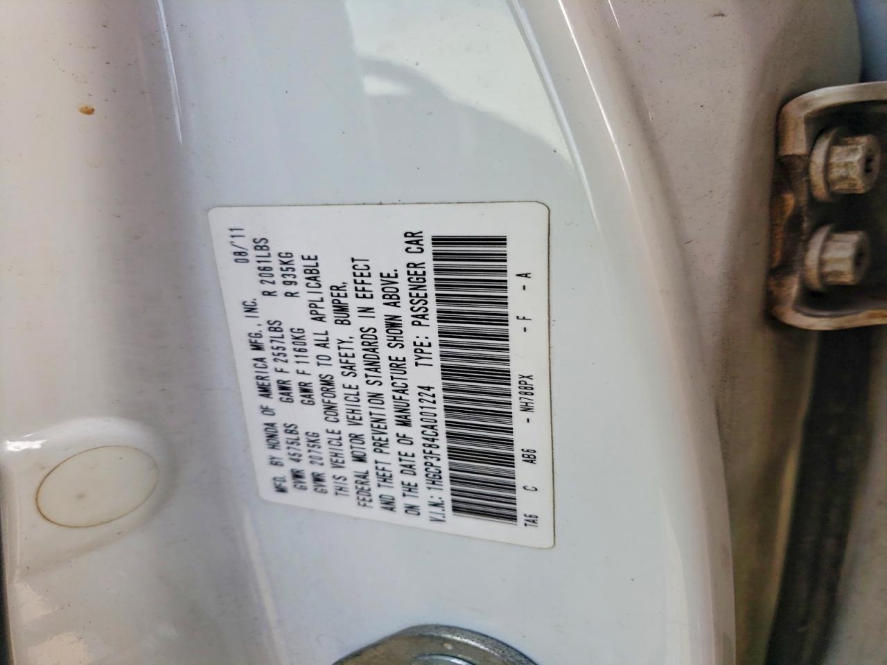 2012 Honda Accord Exl White vin: 1HGCP3F84CA001224