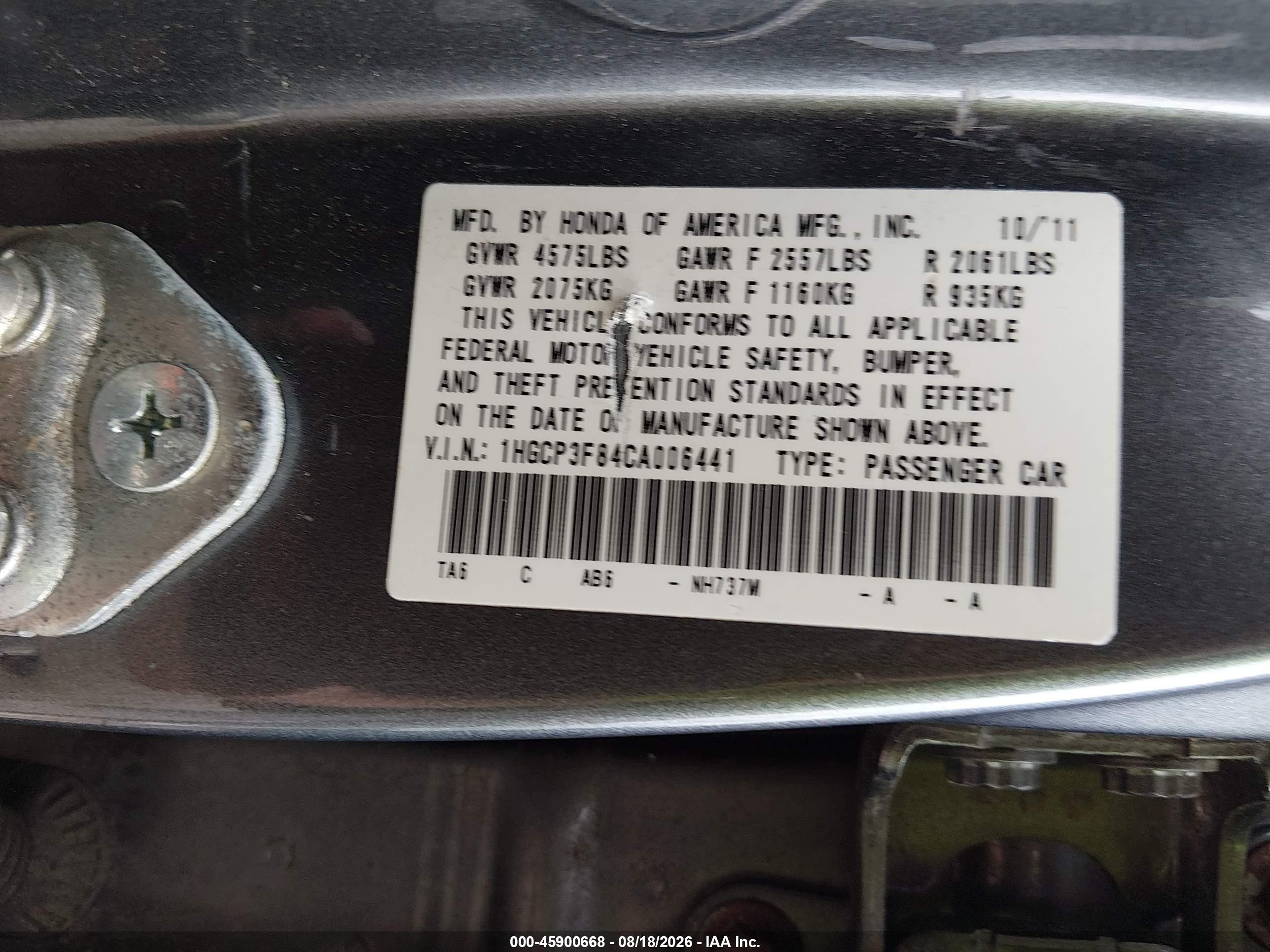 2012 Honda Accord 3.5 Ex-l Gray vin: 1HGCP3F84CA006441