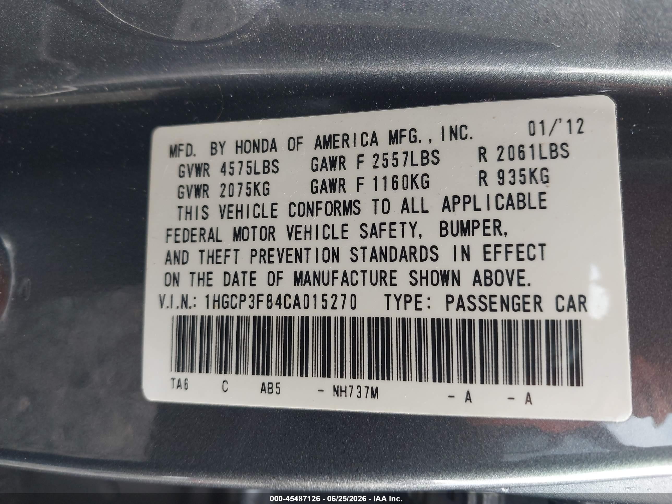 2012 Honda Accord 3.5 Ex-l Gray vin: 1HGCP3F84CA015270
