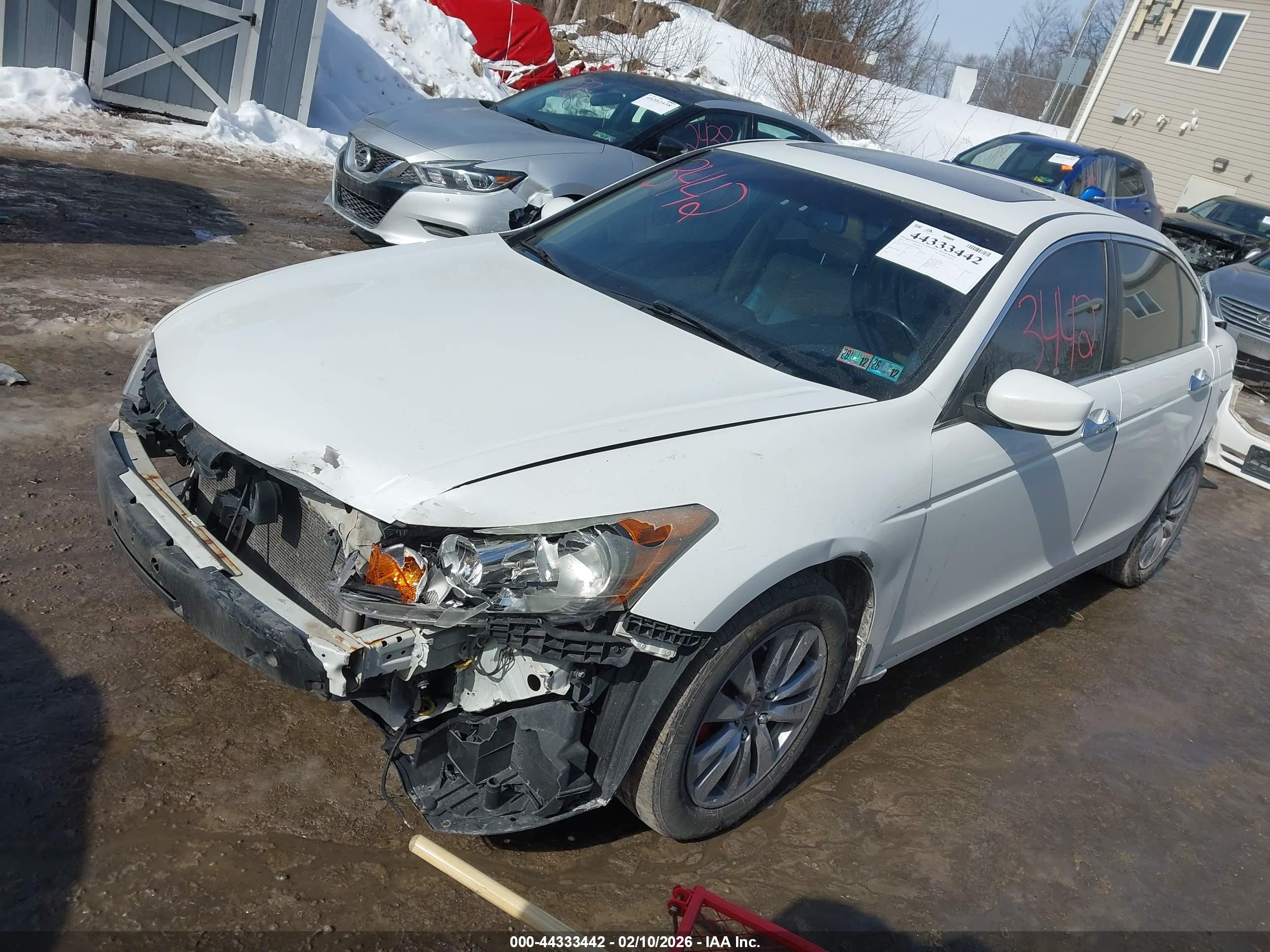 2012 Honda Accord Sdn 3.5 Ex-l/ex-l White vin: 1HGCP3F84CA018945