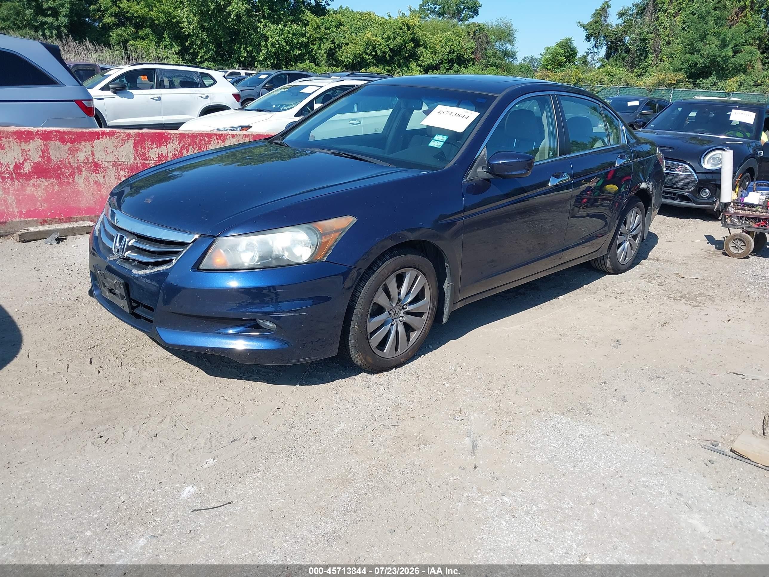 2012 Honda Accord 3.5 Ex-l Blue vin: 1HGCP3F84CA022140