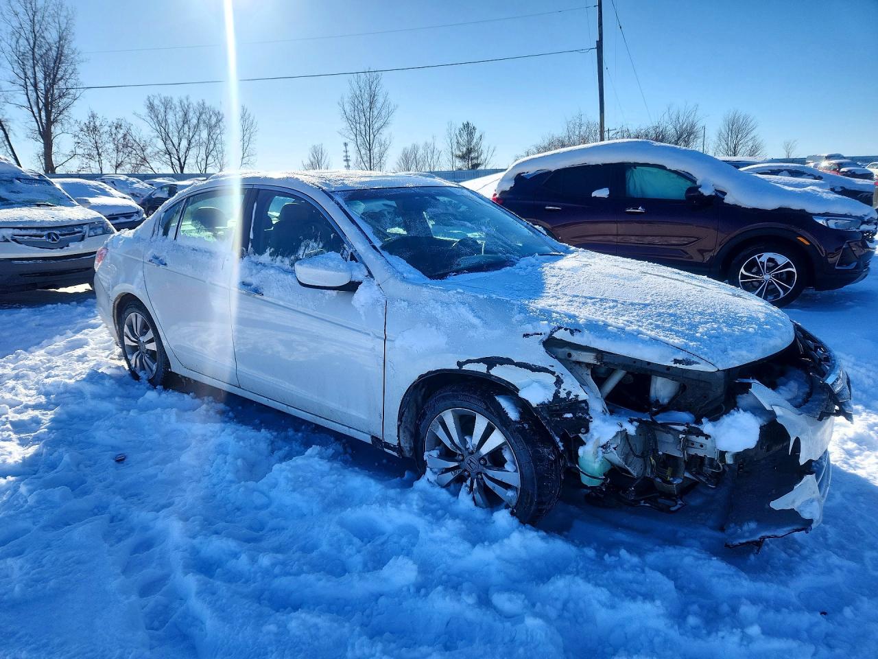 2012 Honda Accord Exl White vin: 1HGCP3F84CA039925