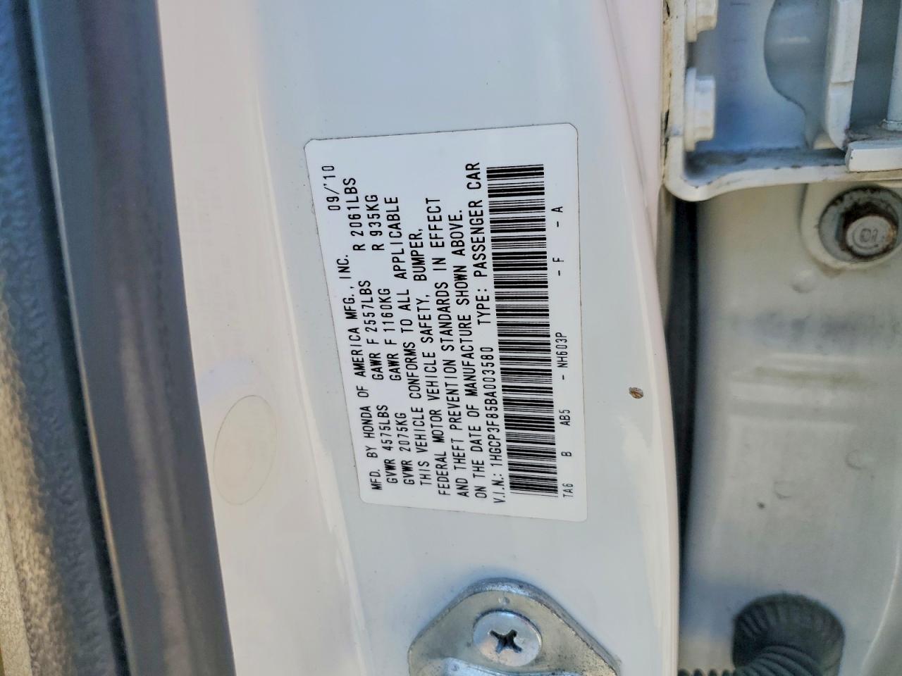 2011 Honda Accord Exl White vin: 1HGCP3F85BA003580