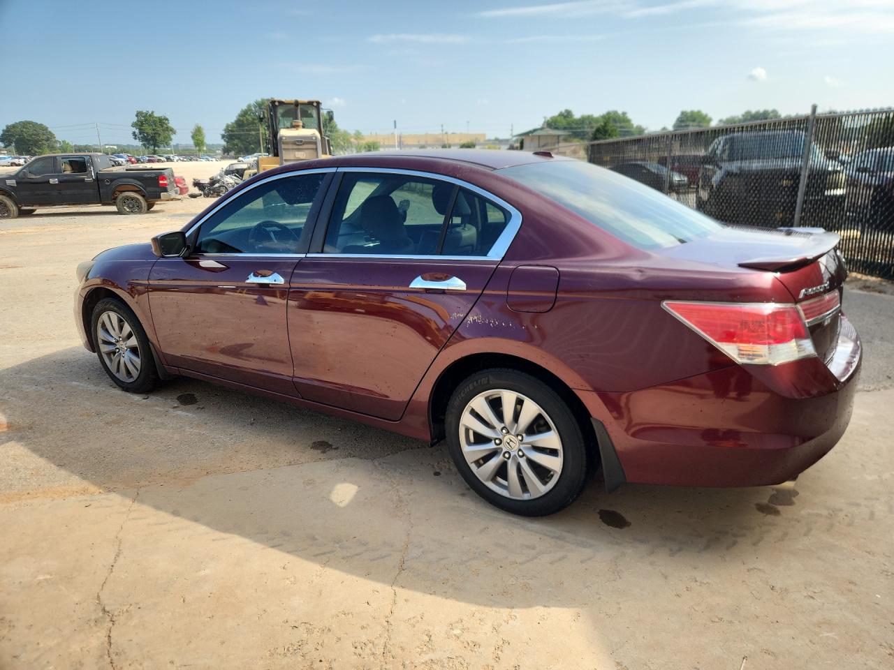 2012 Honda Accord Exl Maroon vin: 1HGCP3F85CA035401 Damage: Left Rear Door, Dent(S) W/ Paint Dmg, 5 To 6 Inches