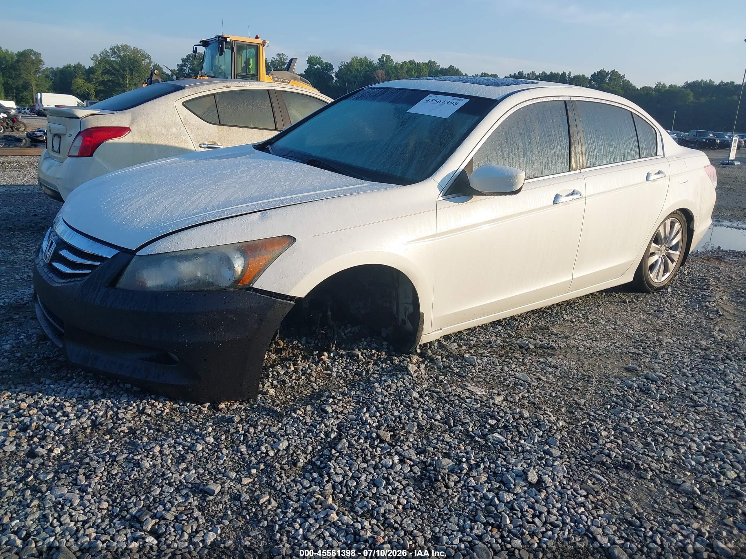 2012 Honda Accord 3.5 Ex-l White vin: 1HGCP3F85CA036354