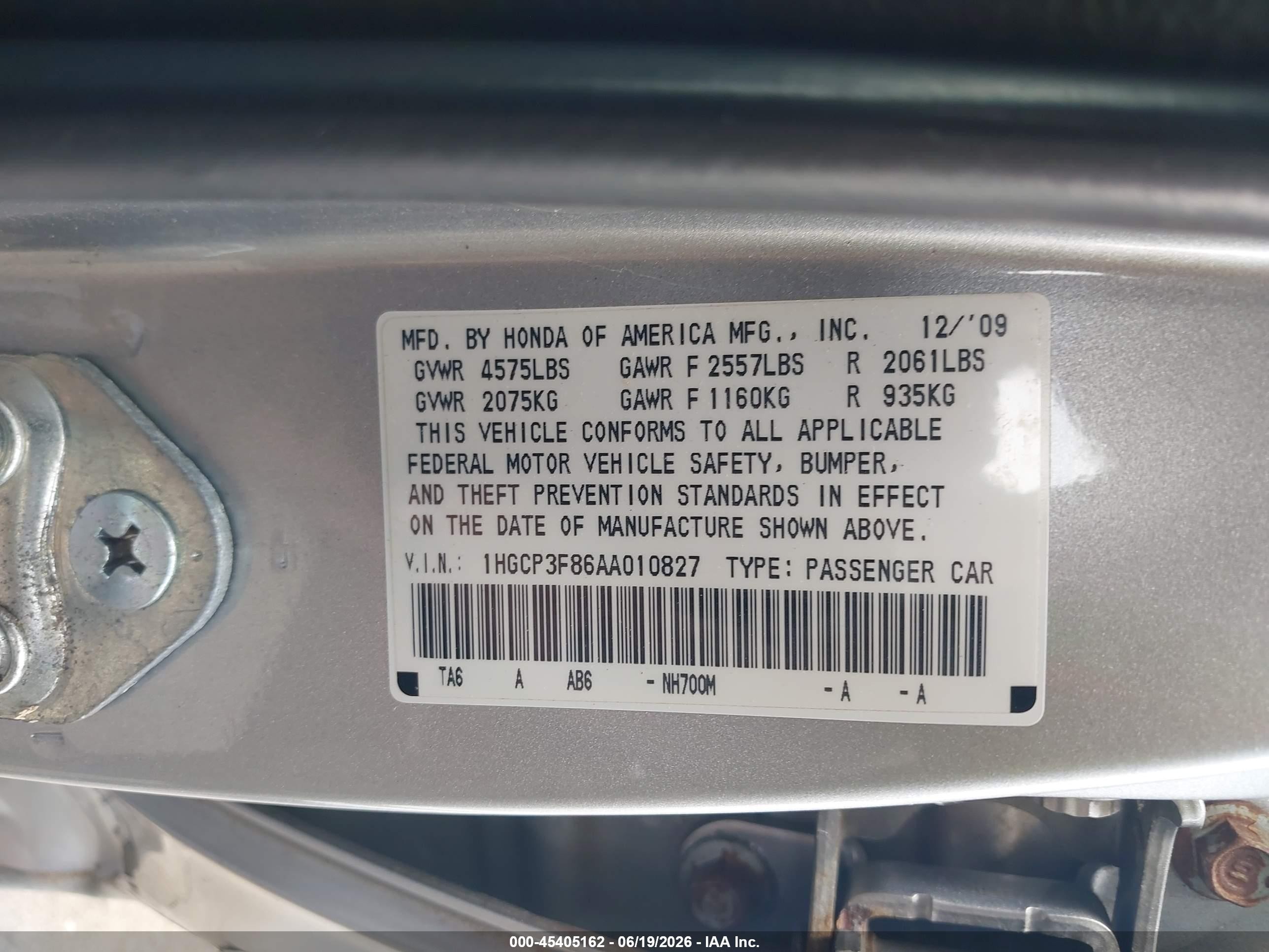 2010 Honda Accord 3.5 Ex-l Silver vin: 1HGCP3F86AA010827
