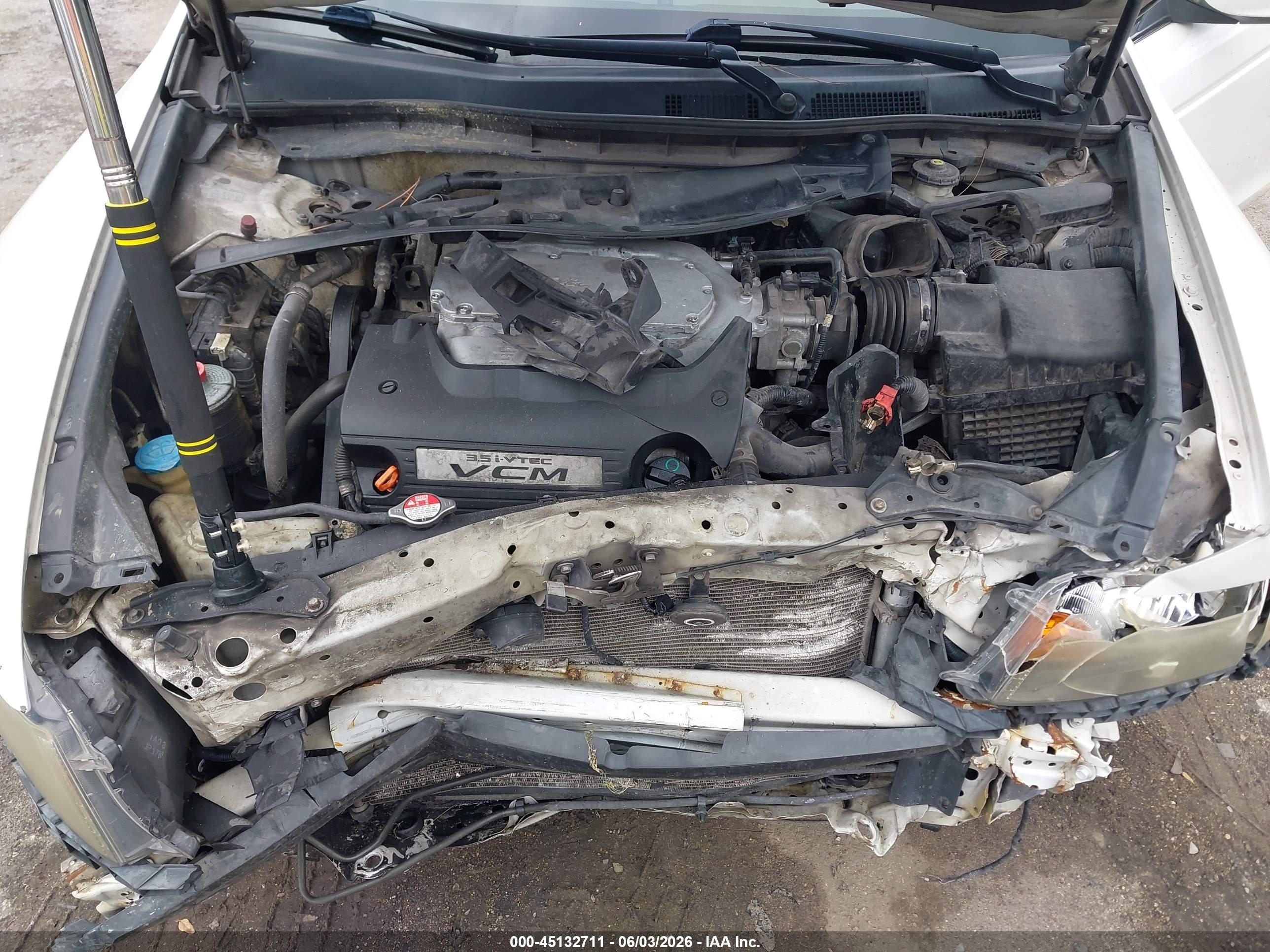 2010 Honda Accord 3.5 Ex-l White vin: 1HGCP3F86AA011900