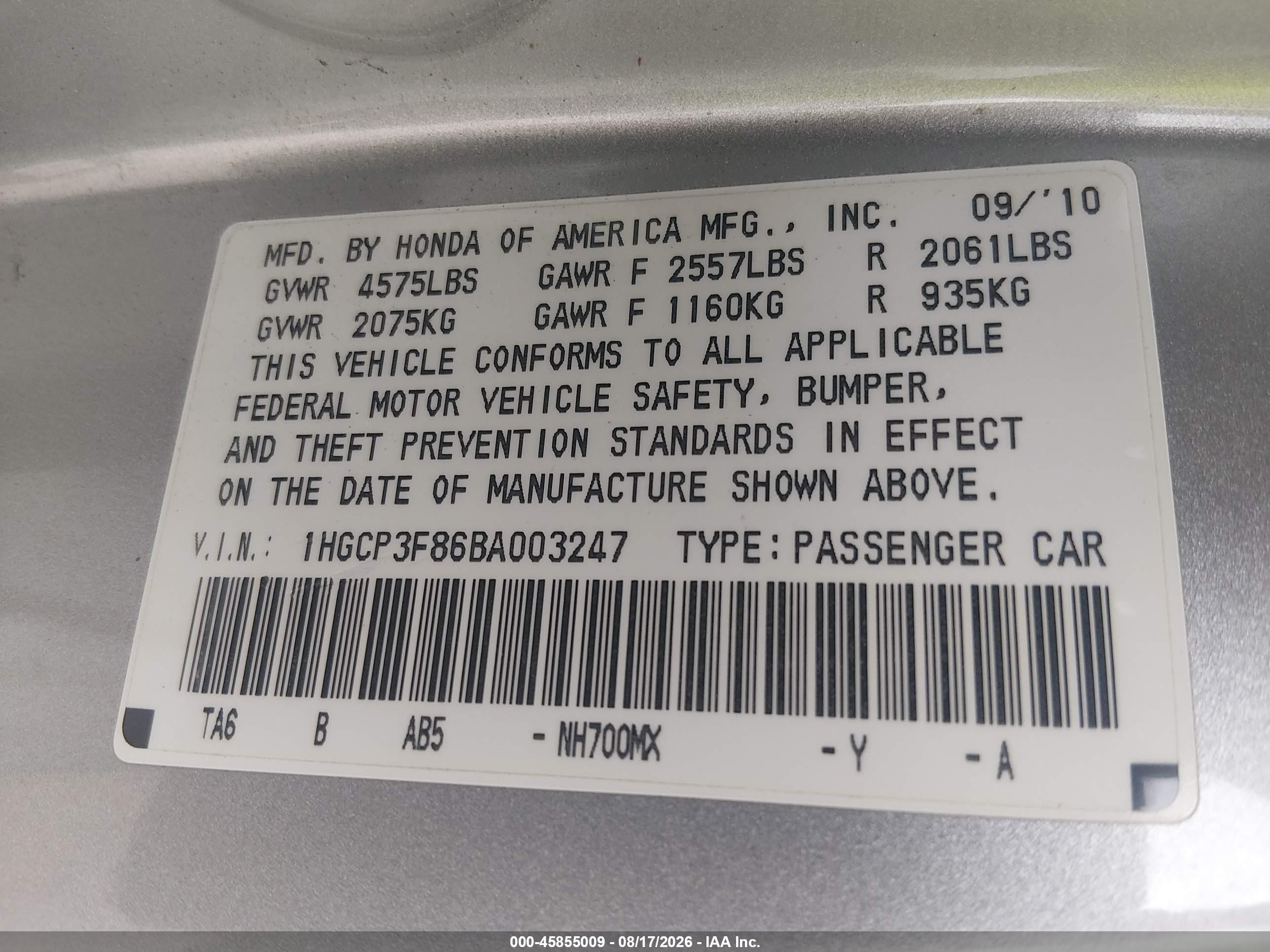 2011 Honda Accord 3.5 Ex-l Silver vin: 1HGCP3F86BA003247