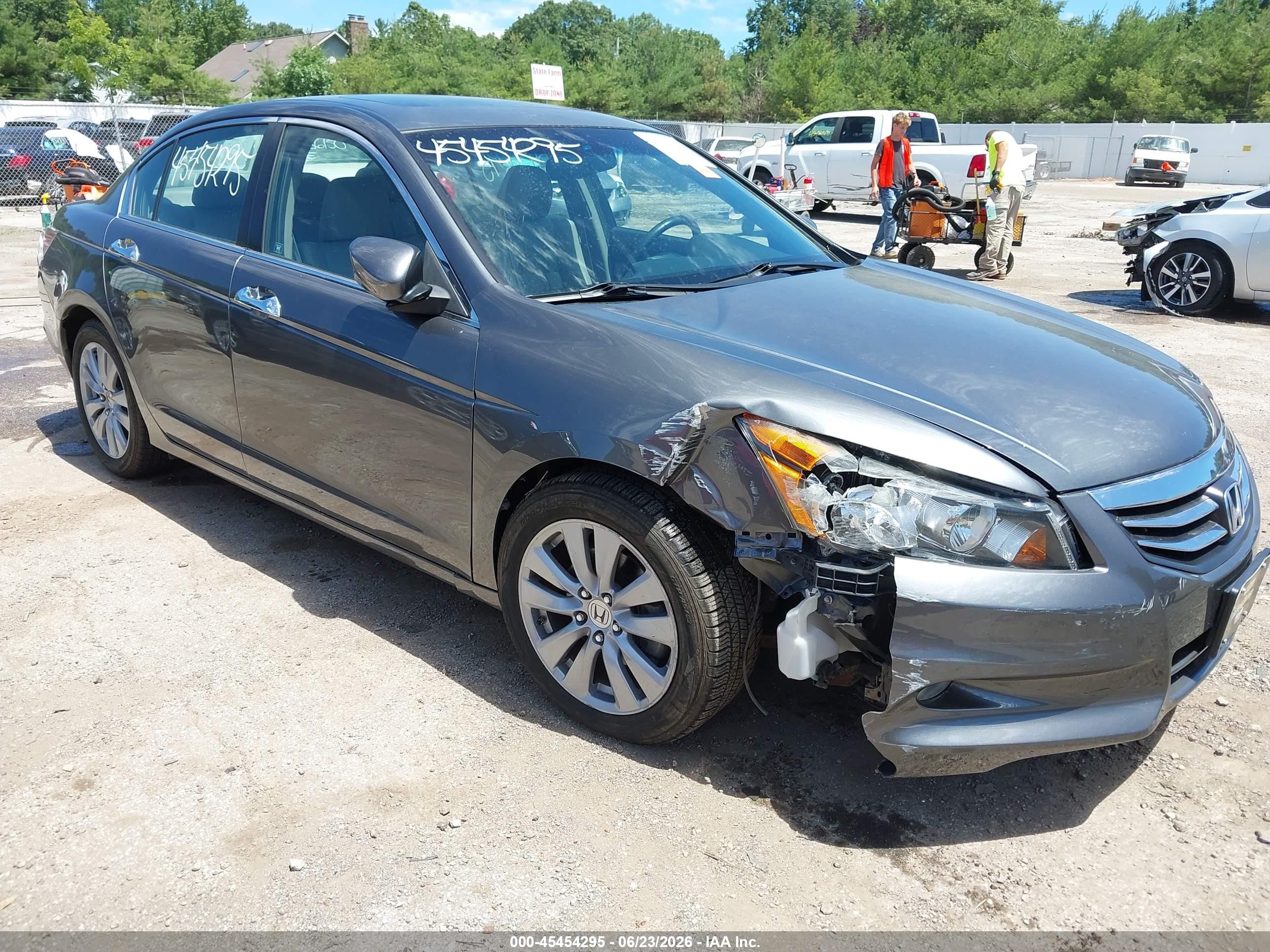 2011 Honda Accord 3.5 Ex-l Gray vin: 1HGCP3F86BA004334