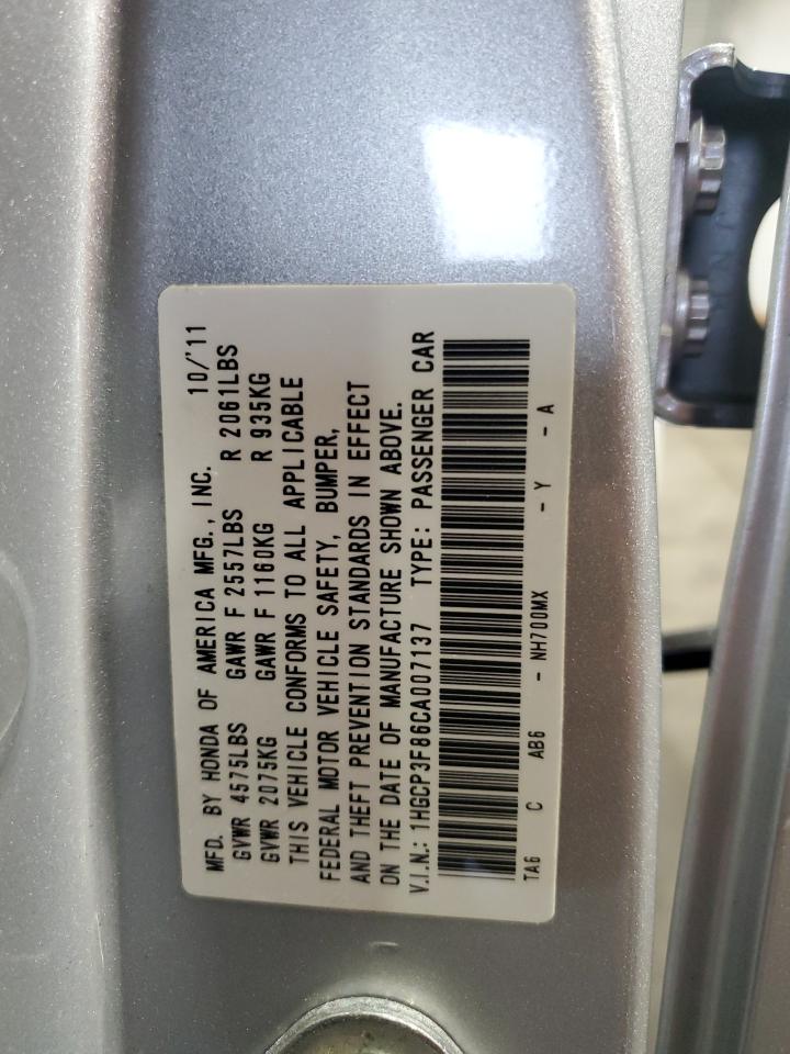 2012 Honda Accord Exl Silver vin: 1HGCP3F86CA007137