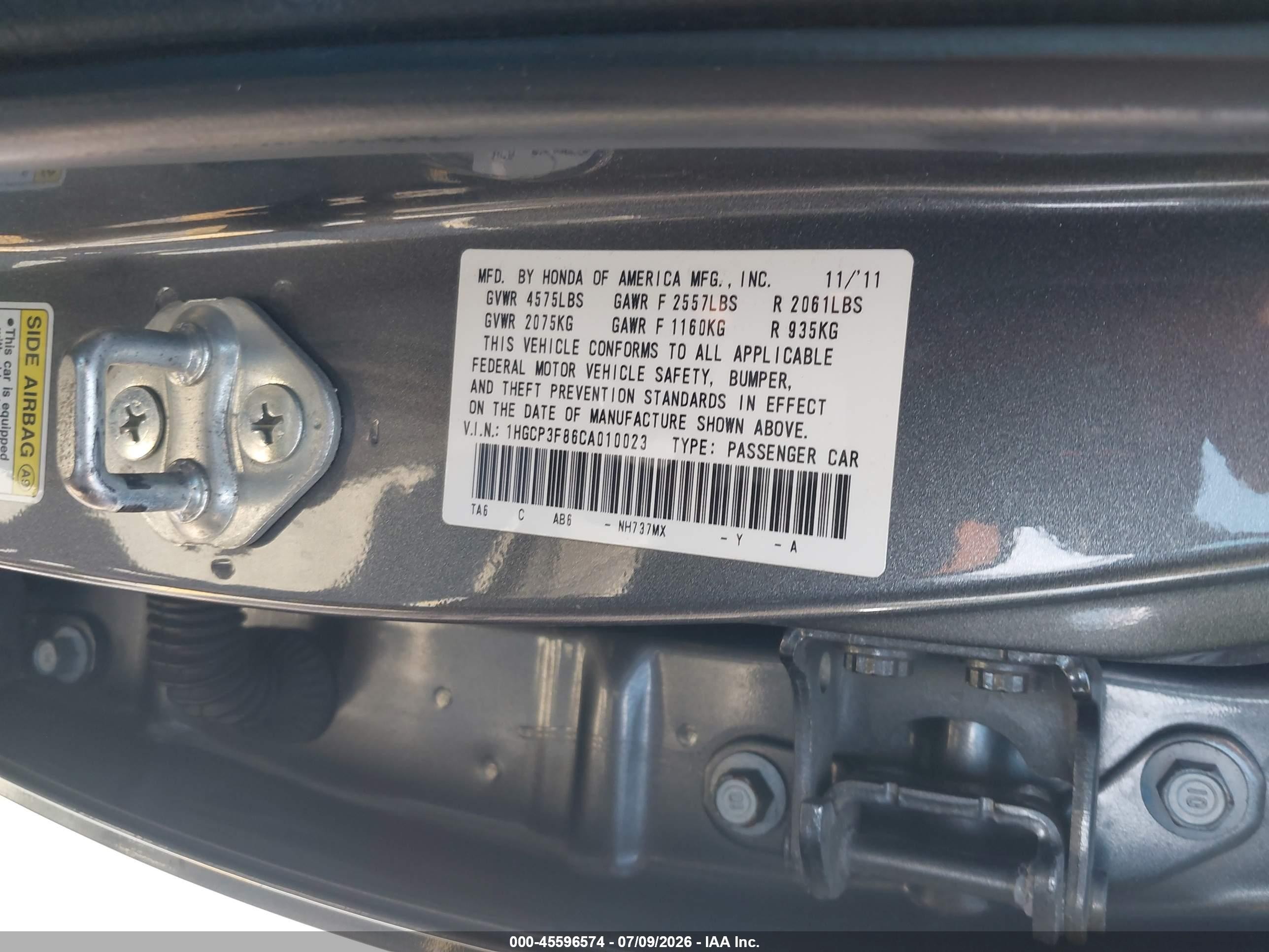 2012 Honda Accord 3.5 Ex-l Gray vin: 1HGCP3F86CA010023