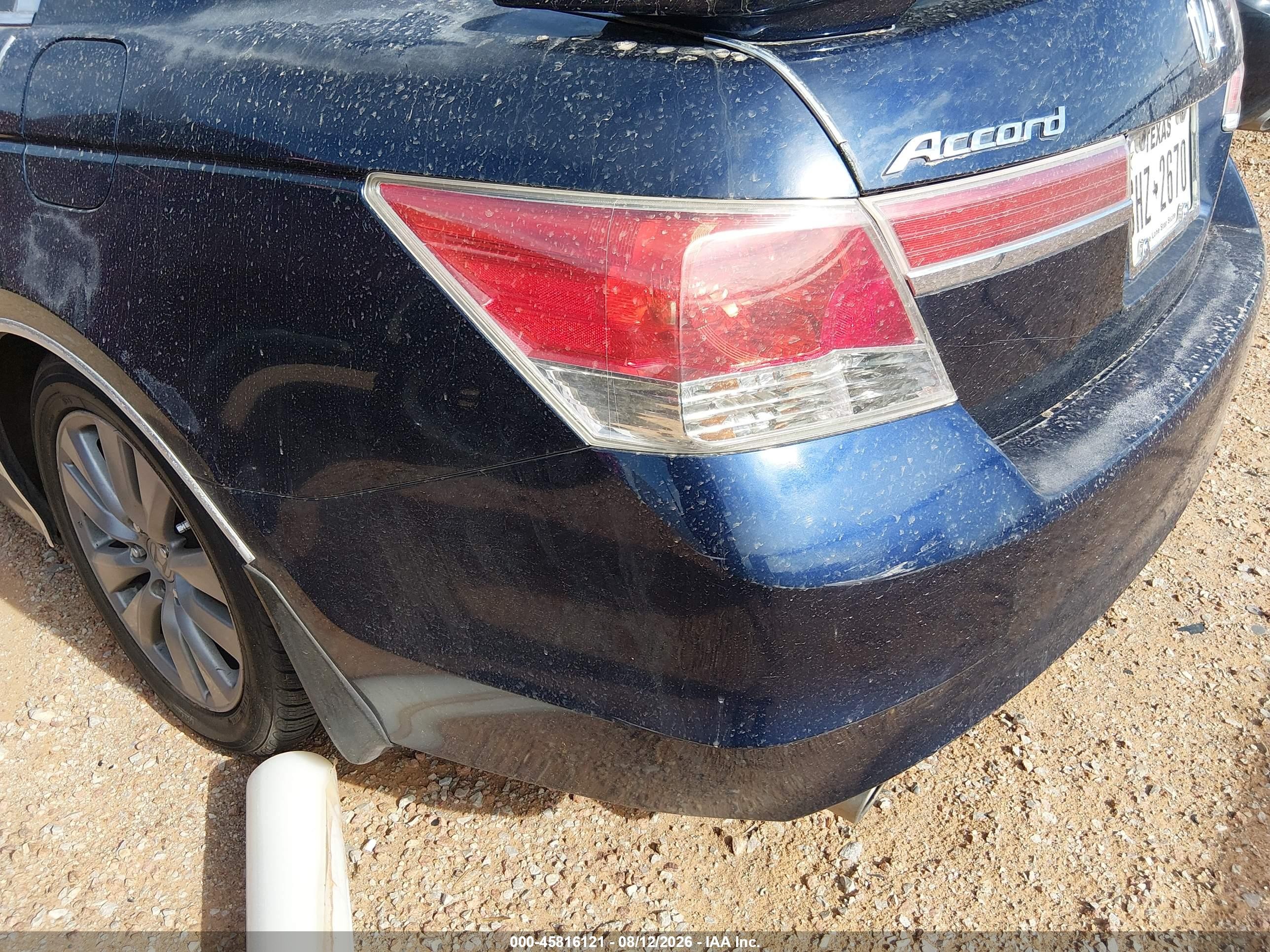 2012 Honda Accord 3.5 Ex-l Blue vin: 1HGCP3F86CA017702