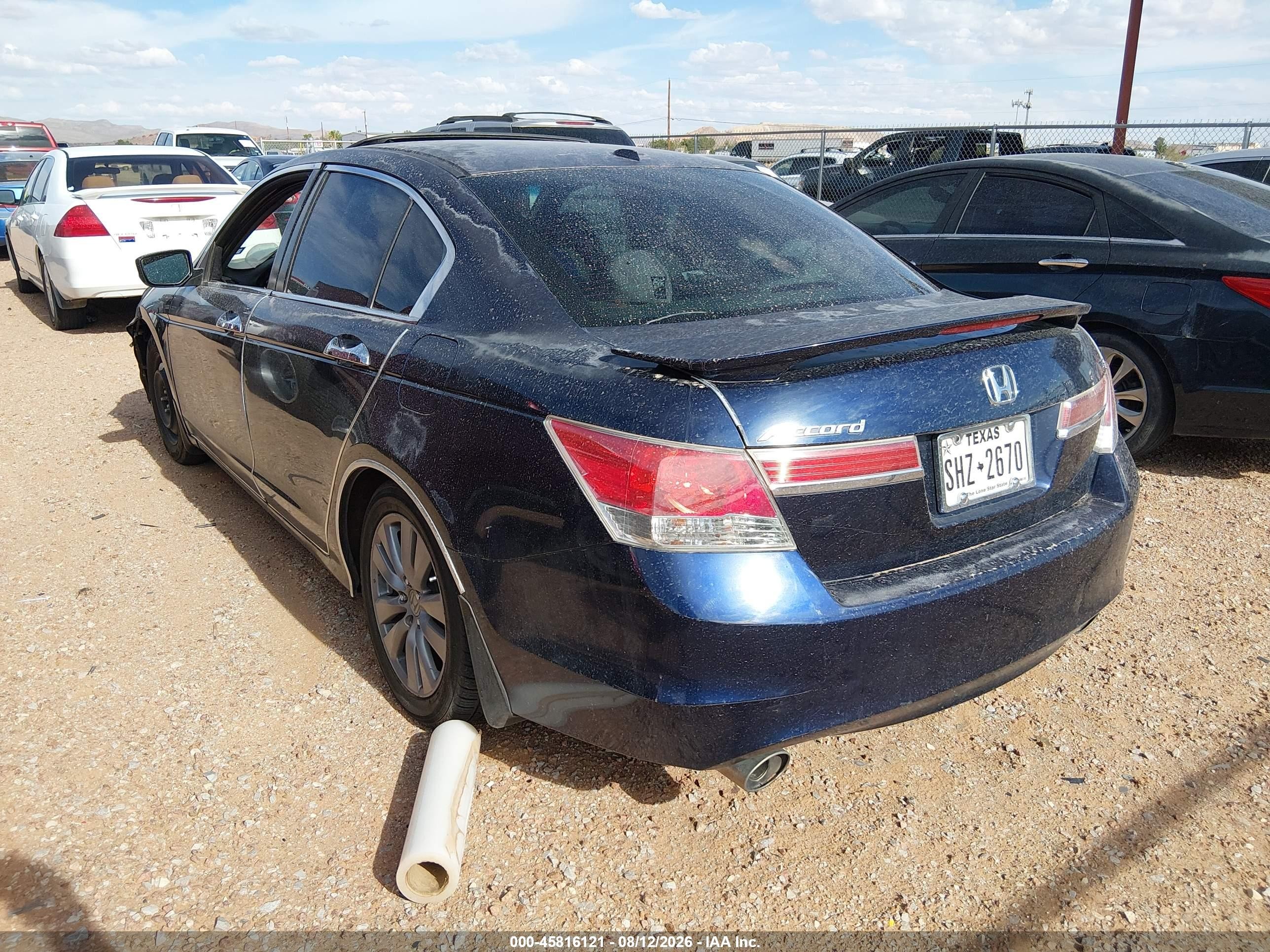2012 Honda Accord 3.5 Ex-l Blue vin: 1HGCP3F86CA017702