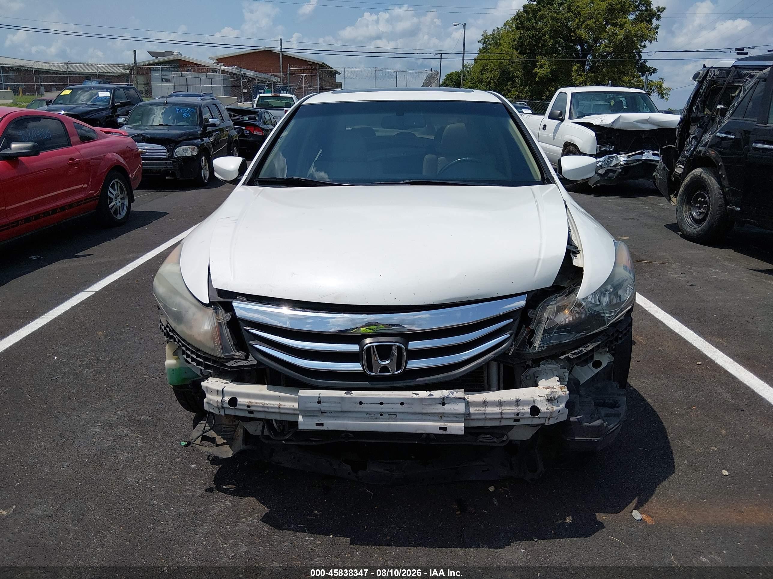 2012 Honda Accord 3.5 Ex-l White vin: 1HGCP3F86CA018588