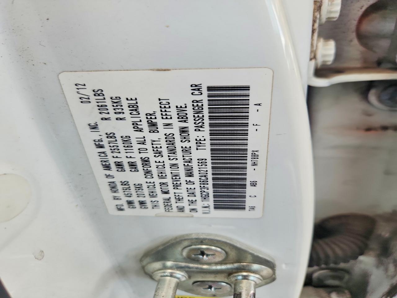 2012 Honda Accord Exl White vin: 1HGCP3F86CA021569