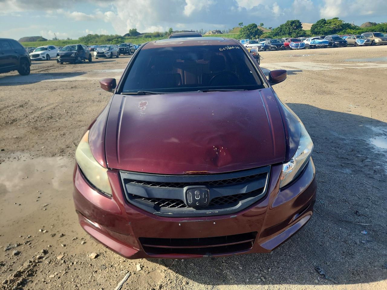 2012 Honda Accord Exl Бордовый vin: 1HGCP3F86CA023838
