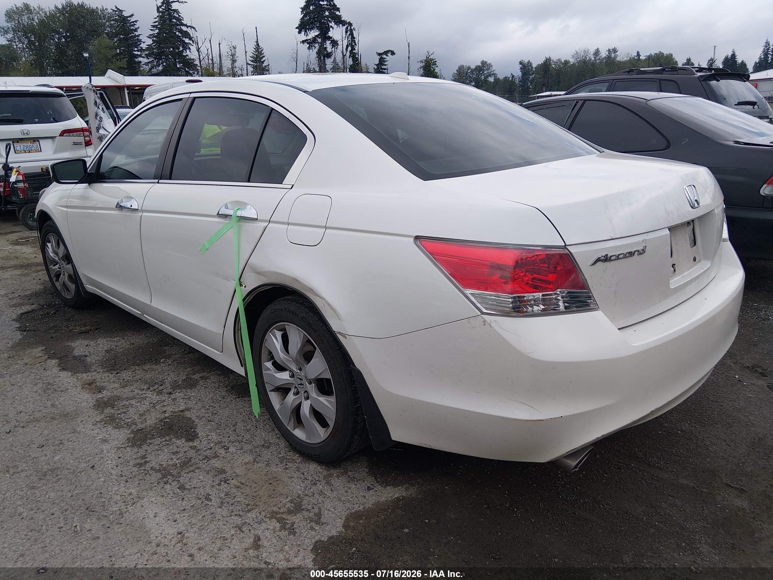 2010 Honda Accord 3.5 Ex-l White vin: 1HGCP3F87AA001411