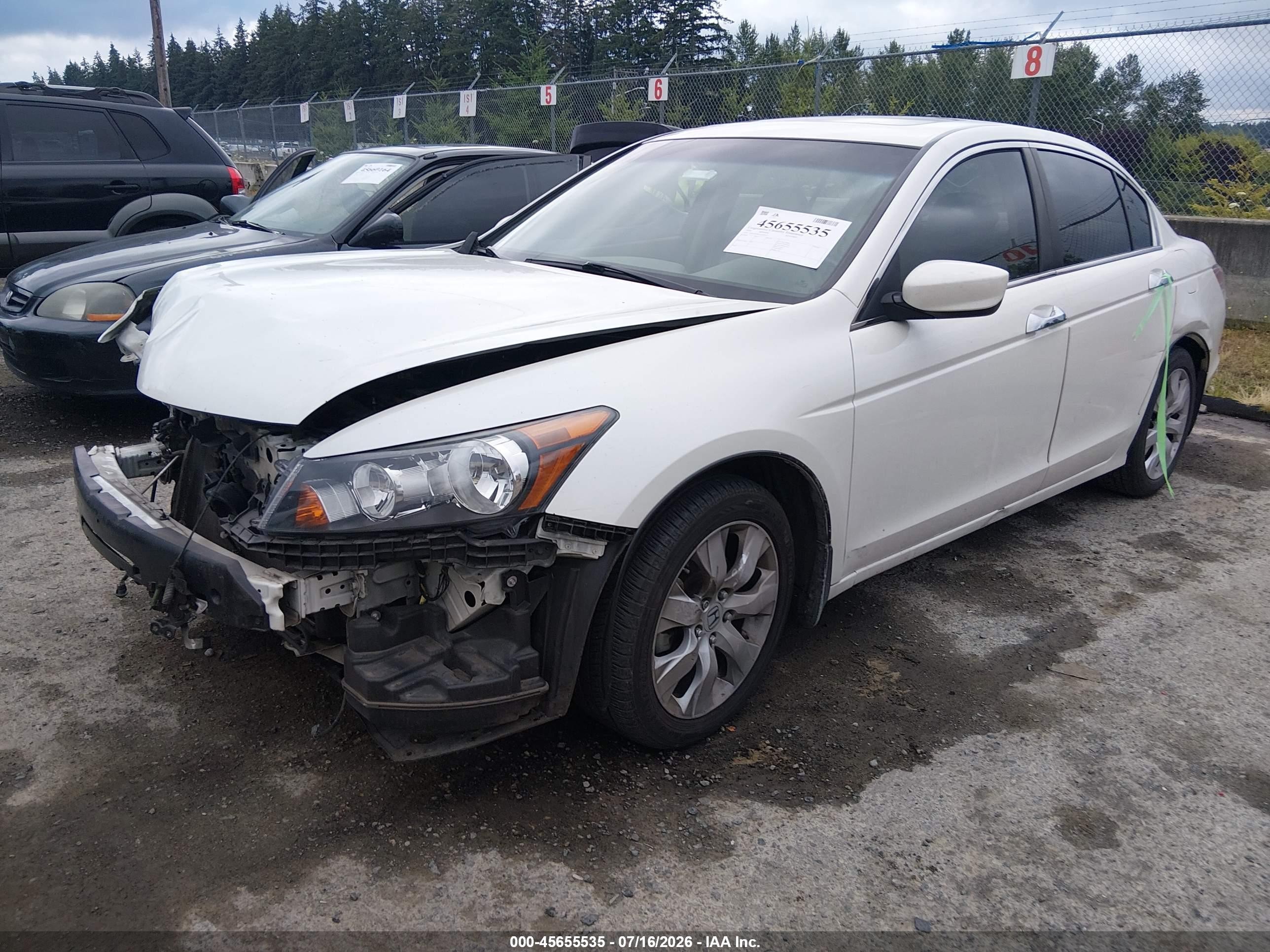 2010 Honda Accord 3.5 Ex-l White vin: 1HGCP3F87AA001411