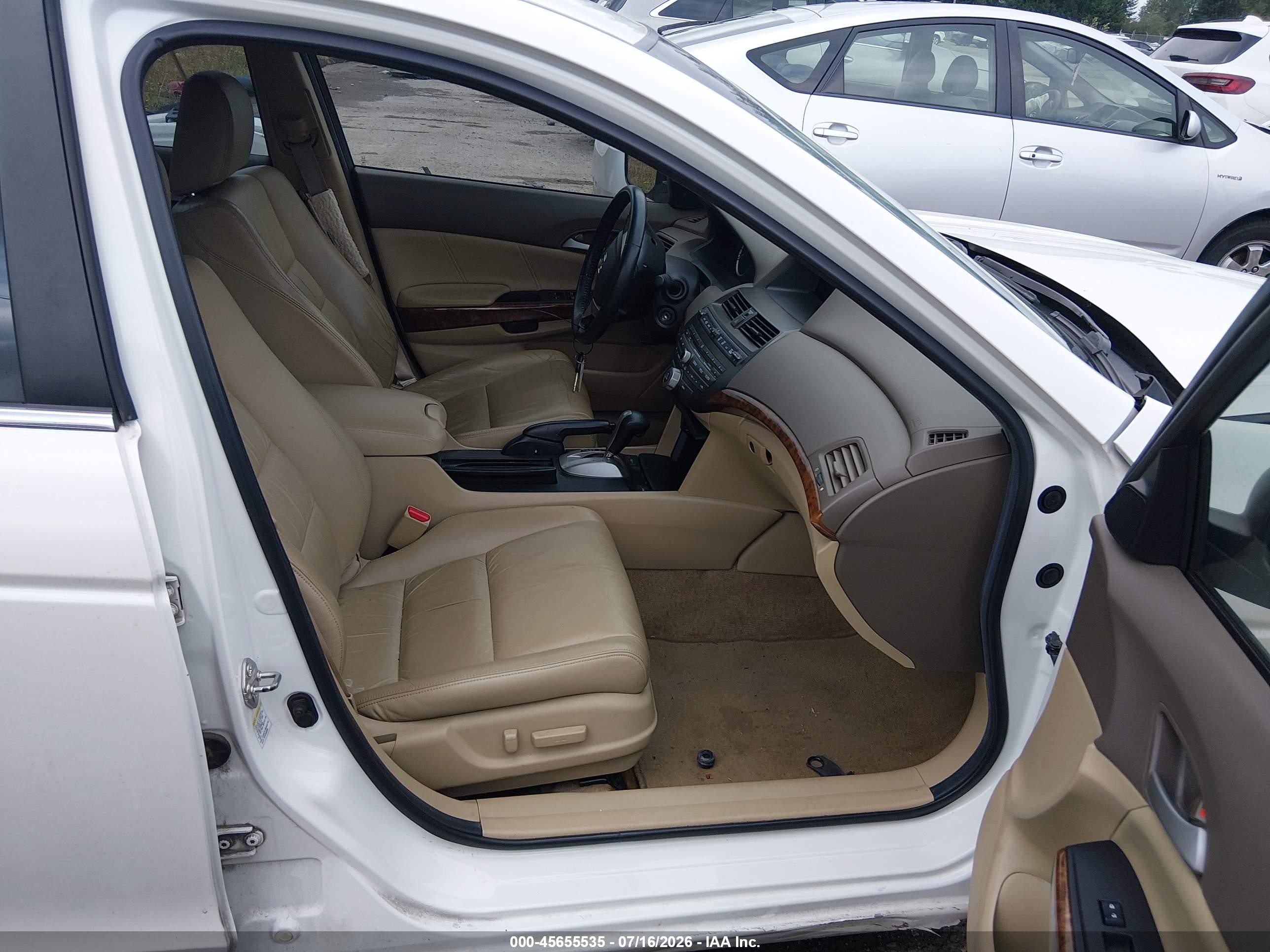 2010 Honda Accord 3.5 Ex-l White vin: 1HGCP3F87AA001411