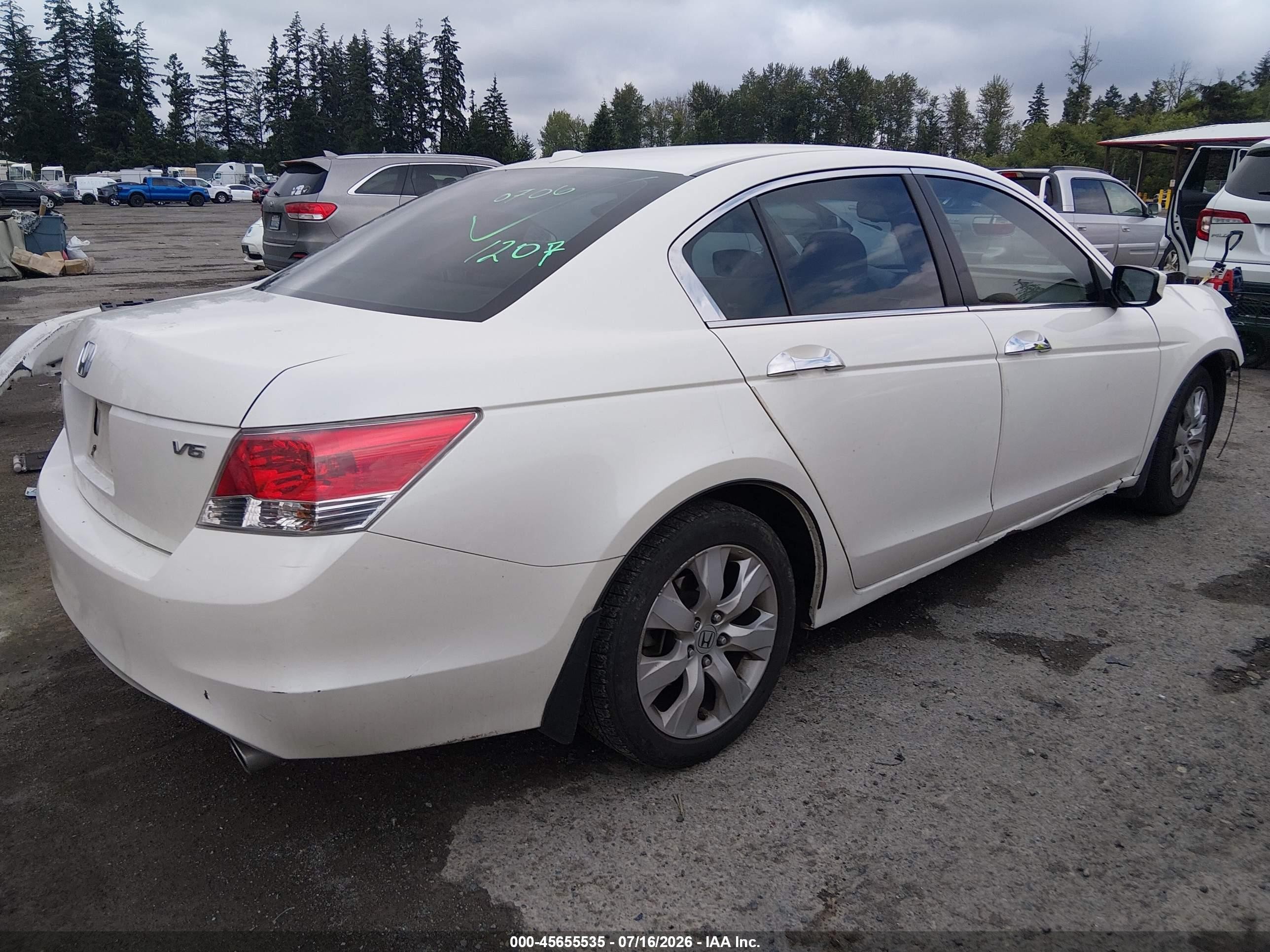 2010 Honda Accord 3.5 Ex-l White vin: 1HGCP3F87AA001411