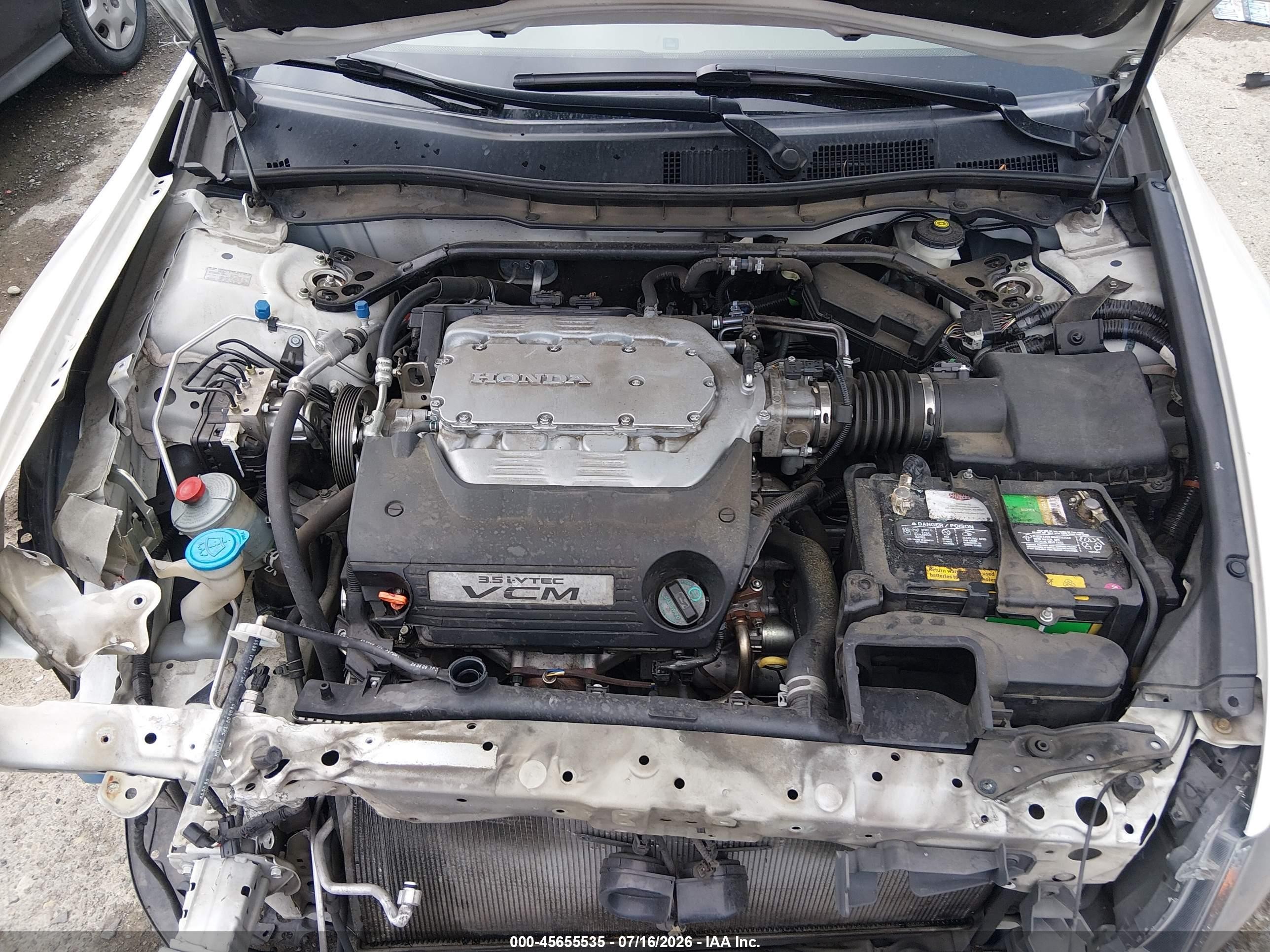 2010 Honda Accord 3.5 Ex-l White vin: 1HGCP3F87AA001411