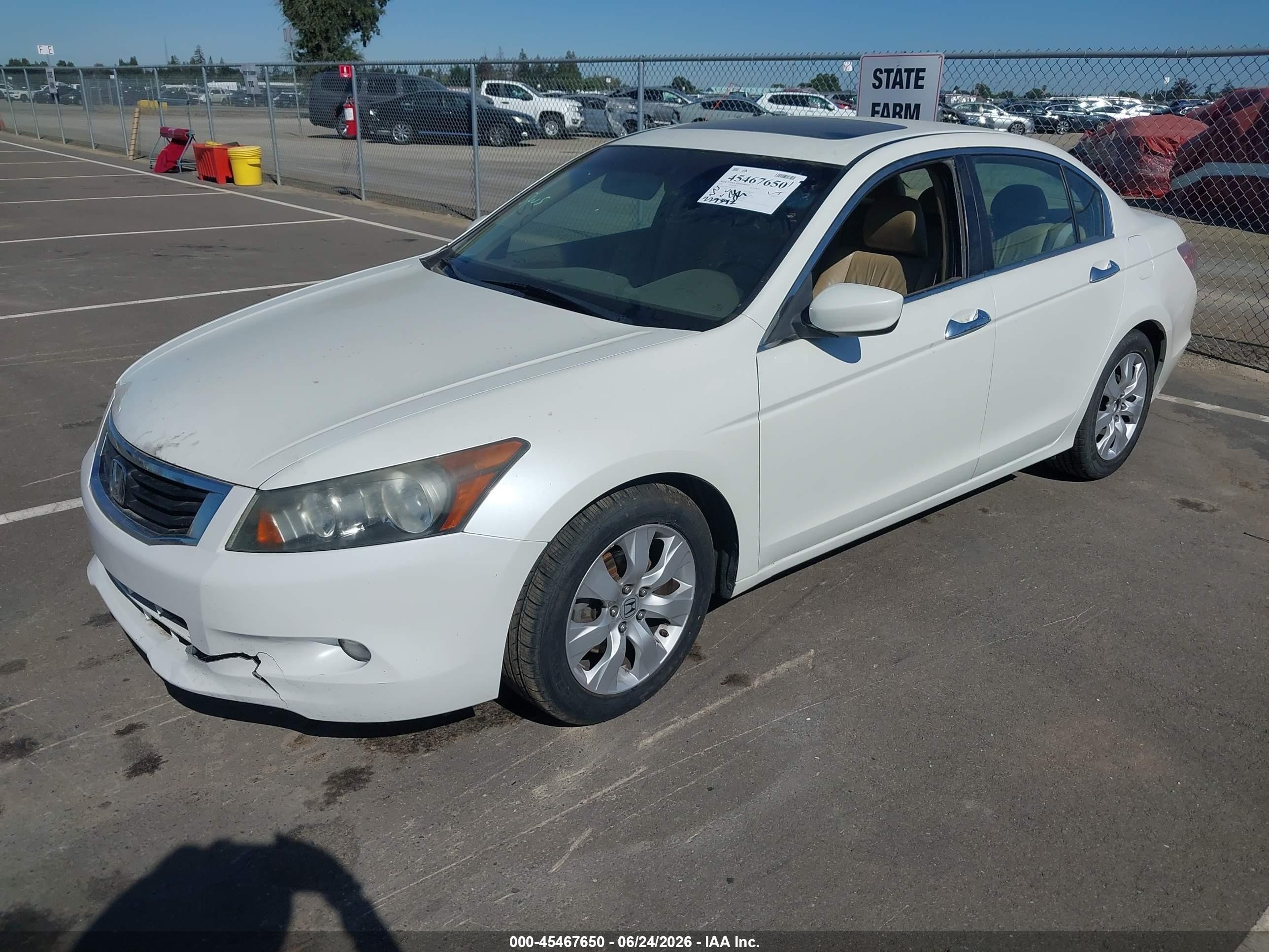 2010 Honda Accord 3.5 Ex-l White vin: 1HGCP3F87AA013218