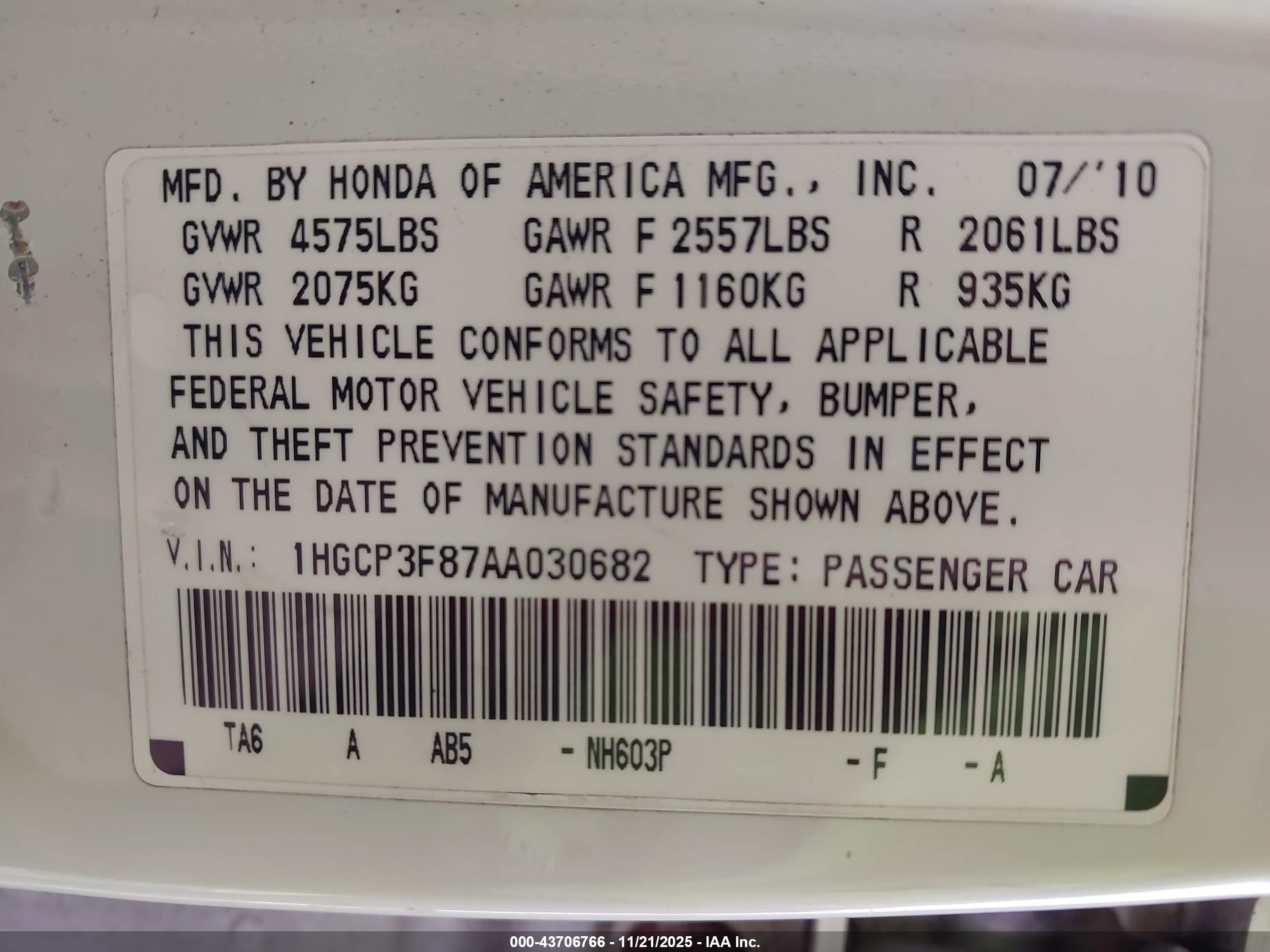 2010 Honda Accord 3.5 Ex-l Dark Blue vin: 1HGCP3F87AA030682