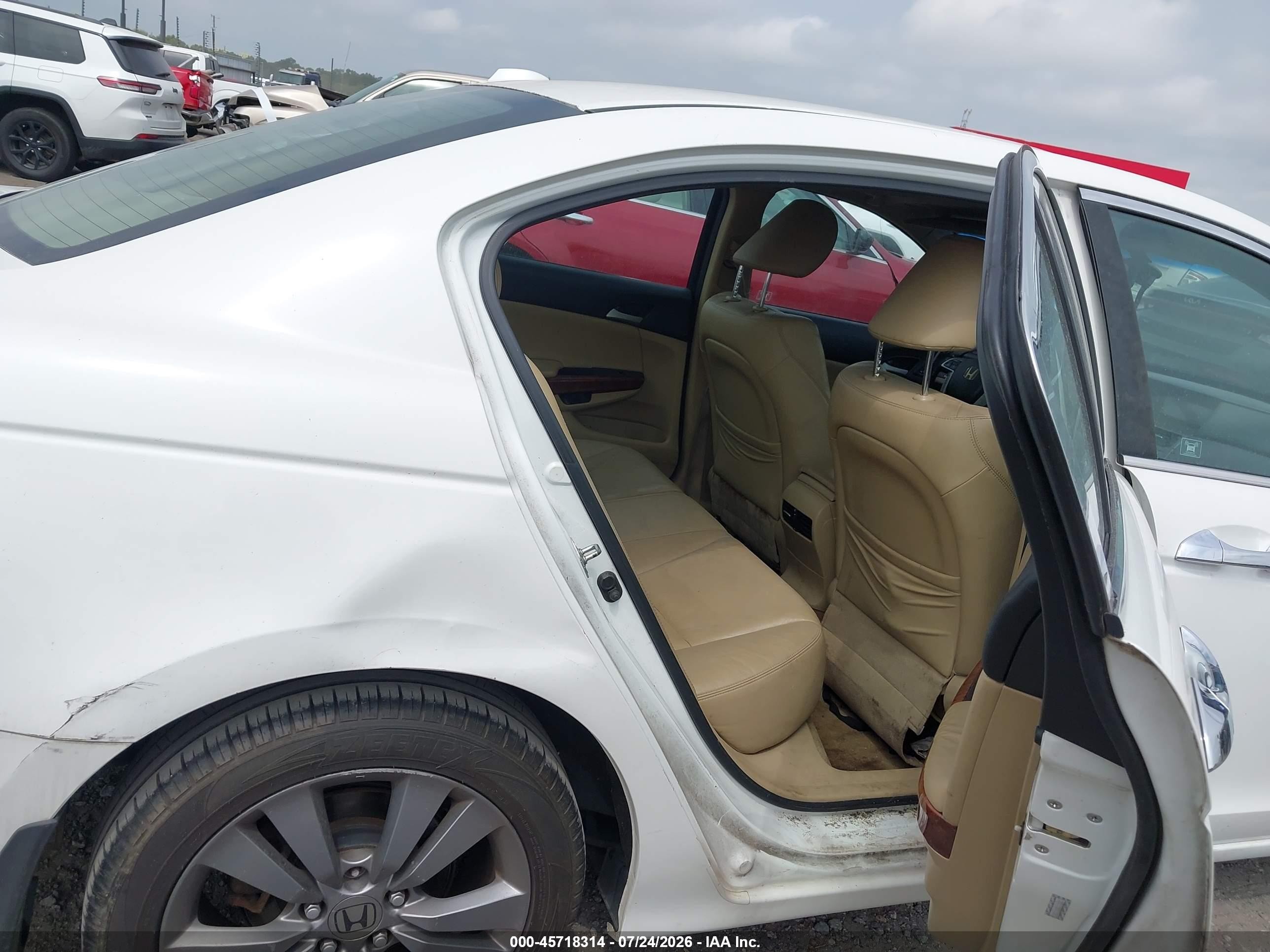 2011 Honda Accord 3.5 Ex-l White vin: 1HGCP3F87BA031607