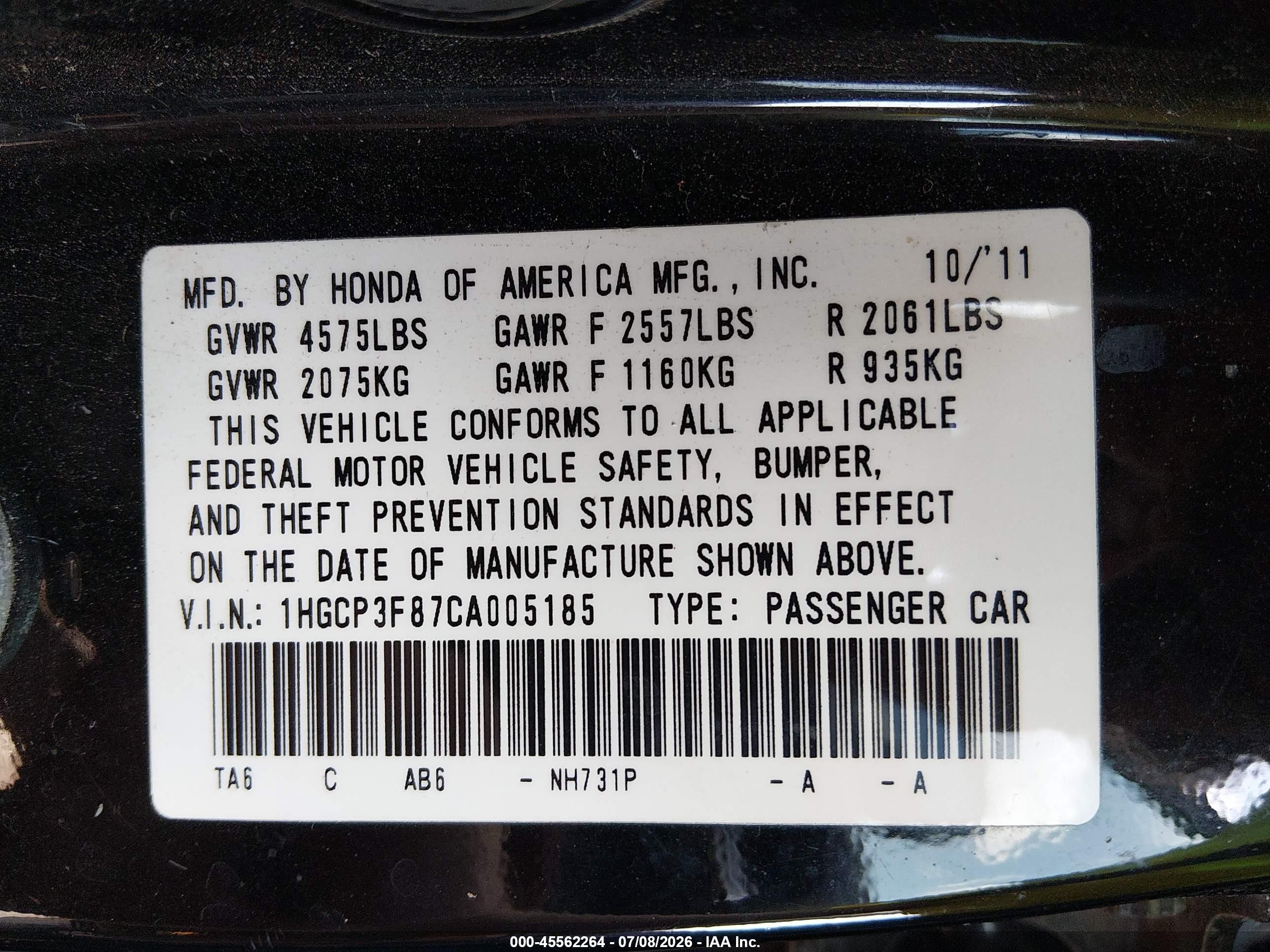 2012 Honda Accord 3.5 Ex-l Black vin: 1HGCP3F87CA005185