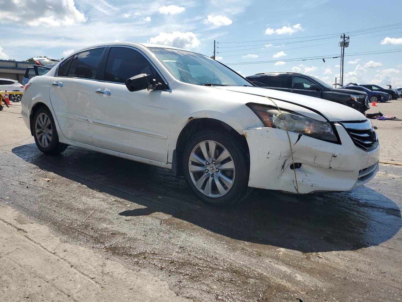 2012 Honda Accord Exl White vin: 1HGCP3F87CA017112