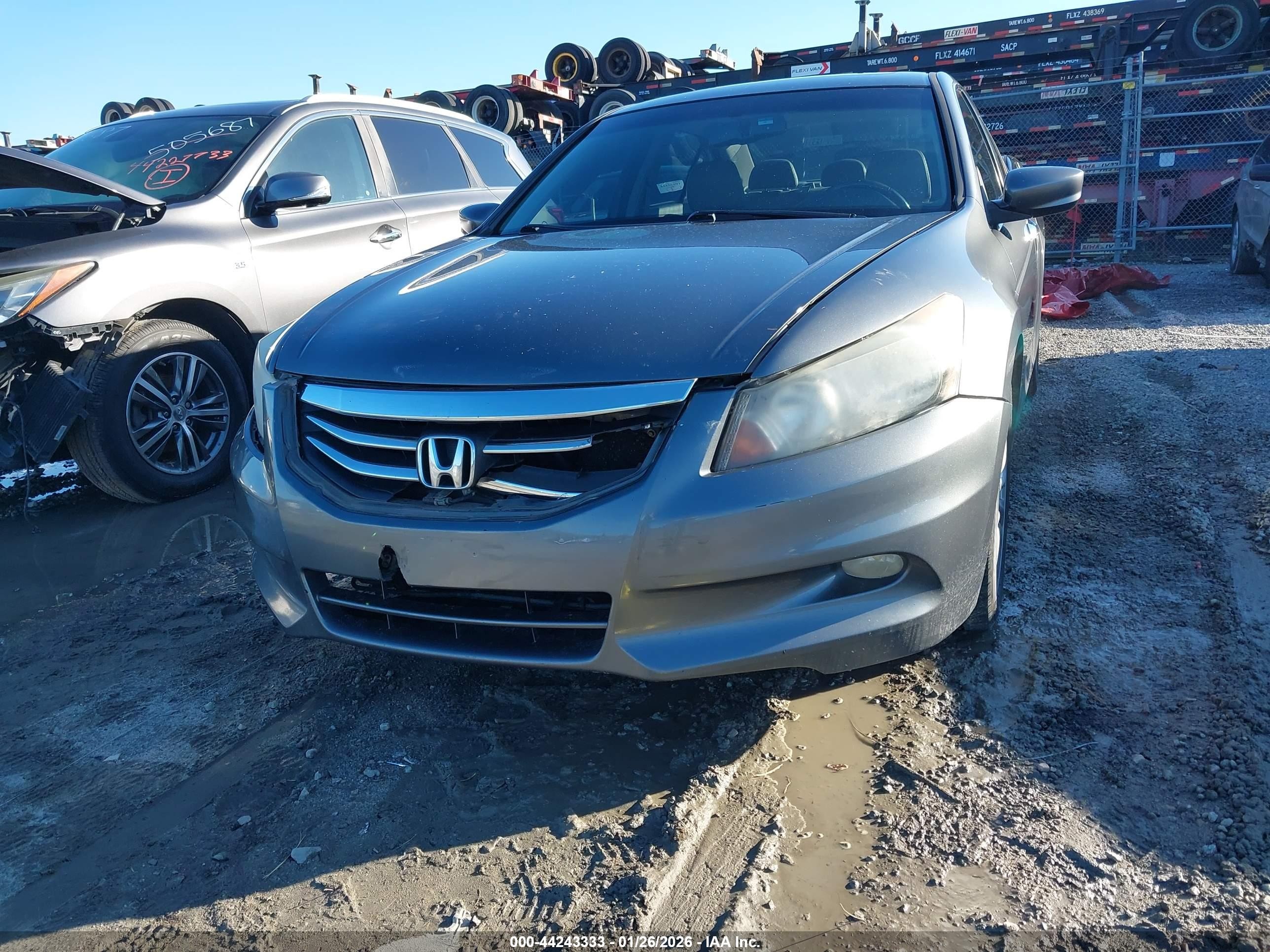 2012 Honda Accord Sdn 3.5 Ex-l/ex-l Gray vin: 1HGCP3F87CA027588