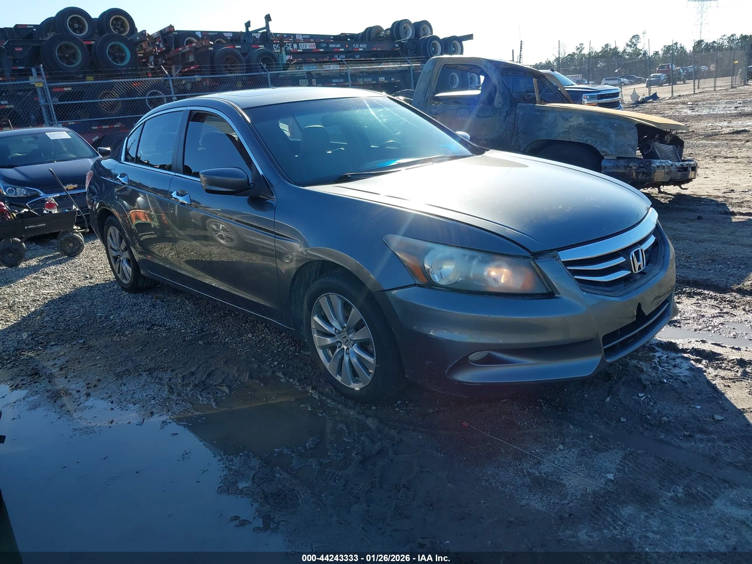 2012 Honda Accord Sdn 3.5 Ex-l/ex-l Gray vin: 1HGCP3F87CA027588