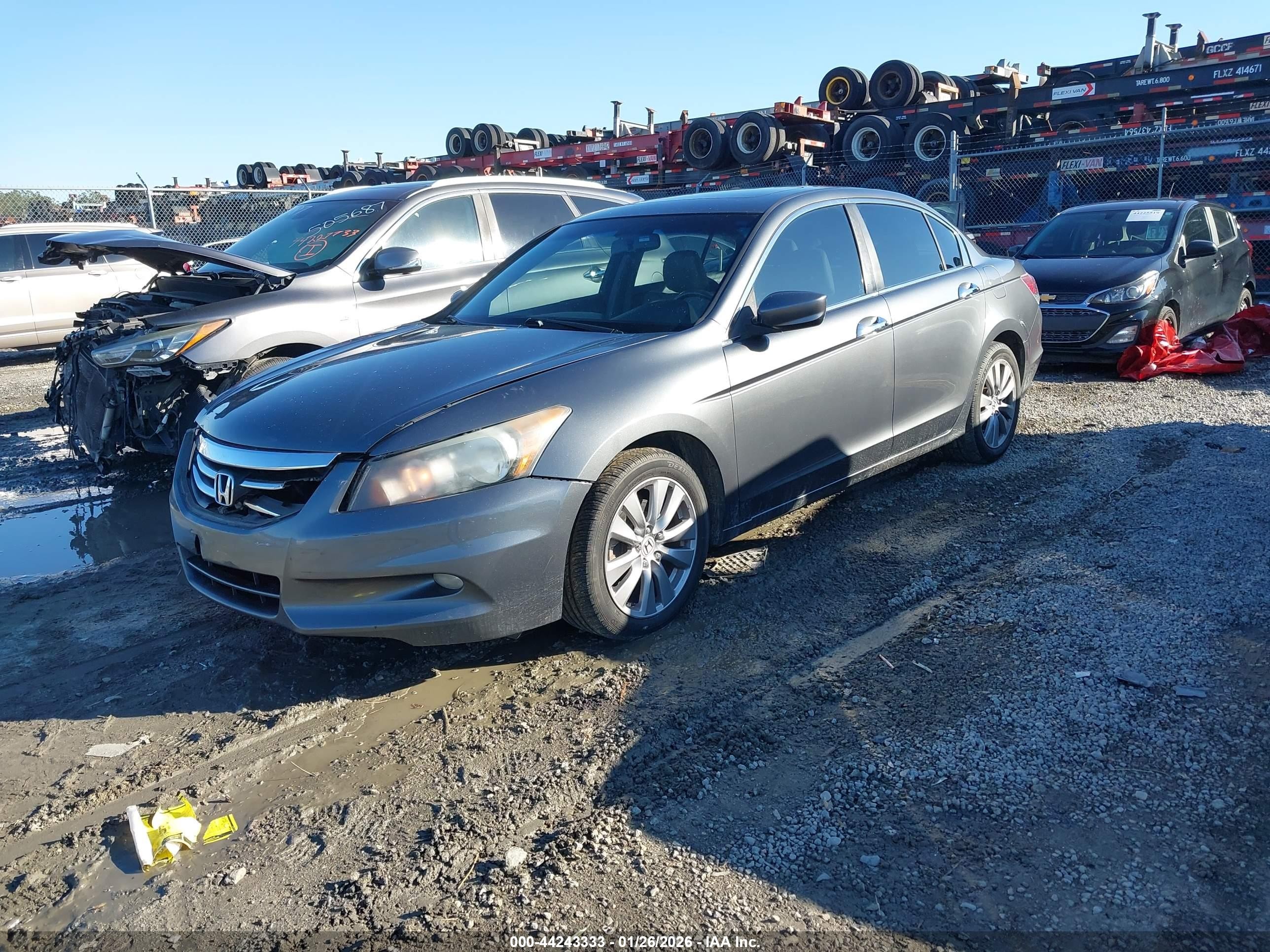 2012 Honda Accord Sdn 3.5 Ex-l/ex-l Gray vin: 1HGCP3F87CA027588