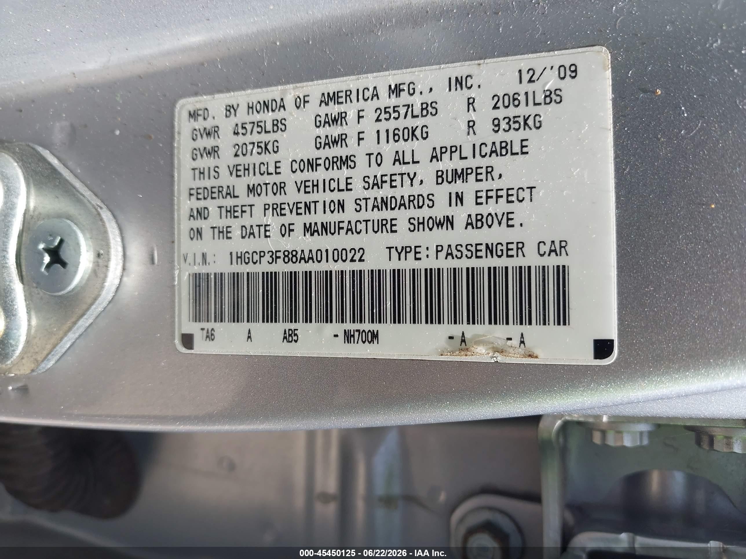 2010 Honda Accord 3.5 Ex-l Silver vin: 1HGCP3F88AA010022