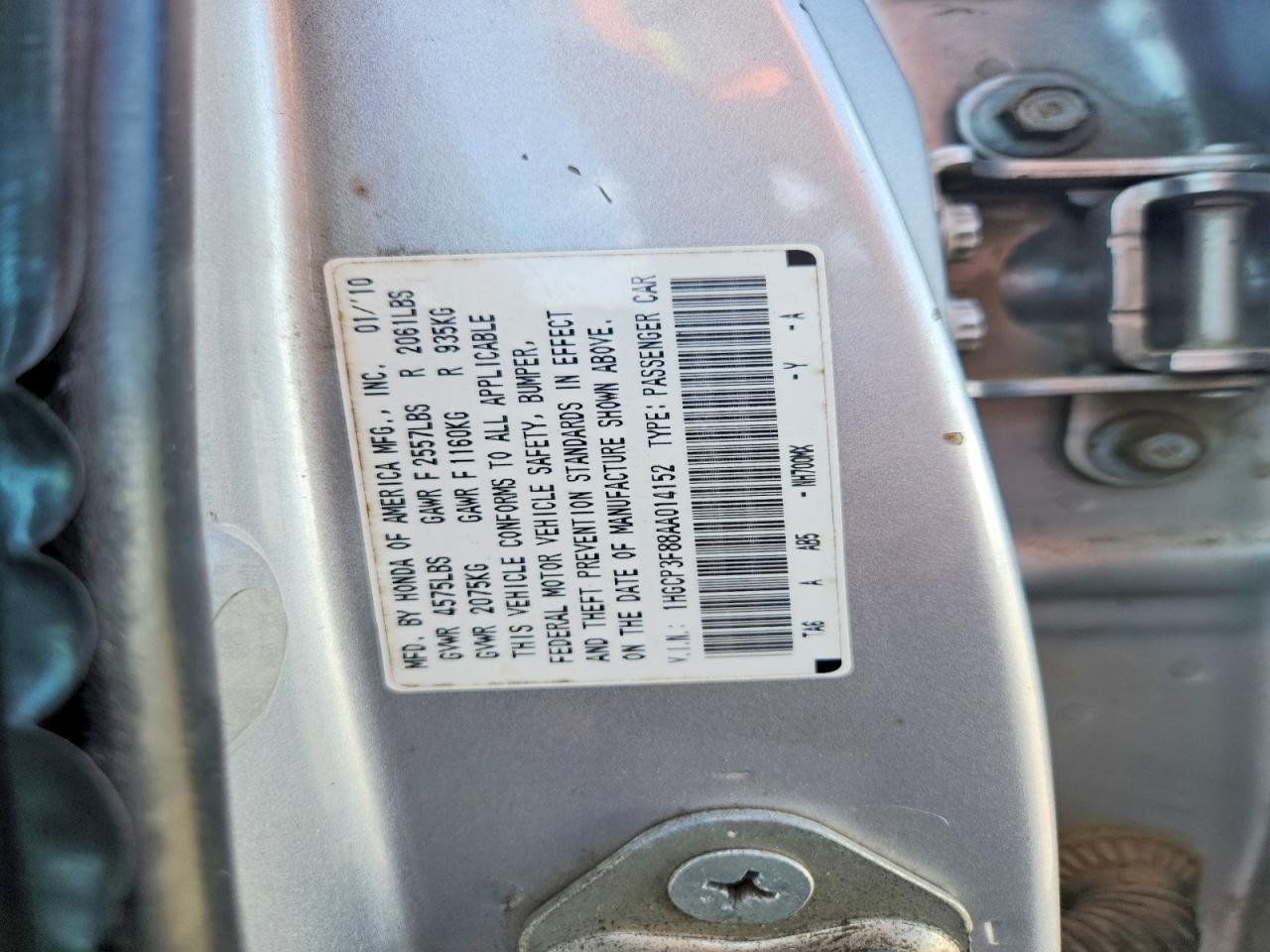 2010 Honda Accord Exl Silver vin: 1HGCP3F88AA014152