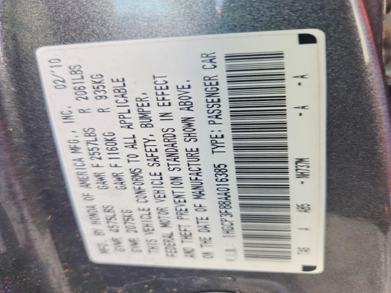 2010 Honda Accord Exl Gray vin: 1HGCP3F88AA016385