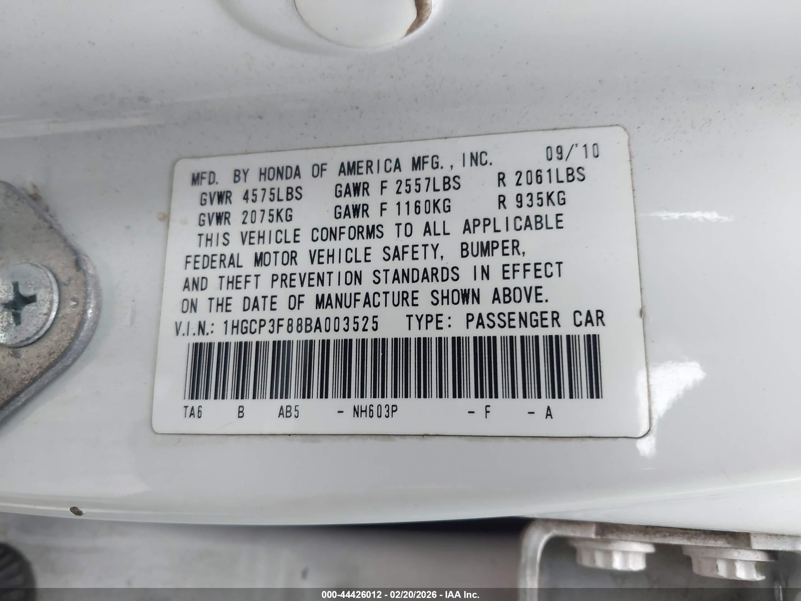 2011 Honda Accord 3.5 Ex-l White vin: 1HGCP3F88BA003525