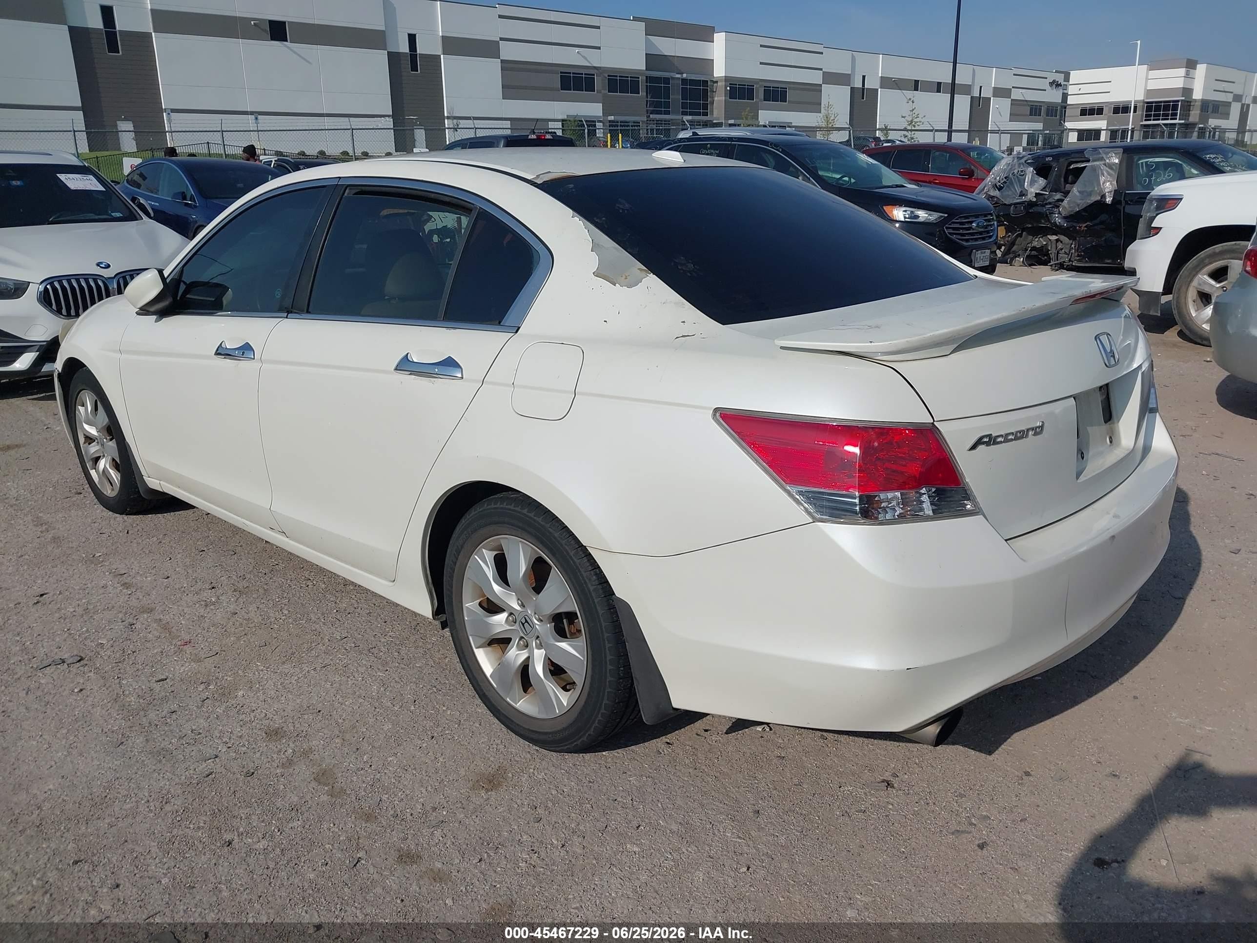 2010 Honda Accord 3.5 Ex-l White vin: 1HGCP3F89AA002155
