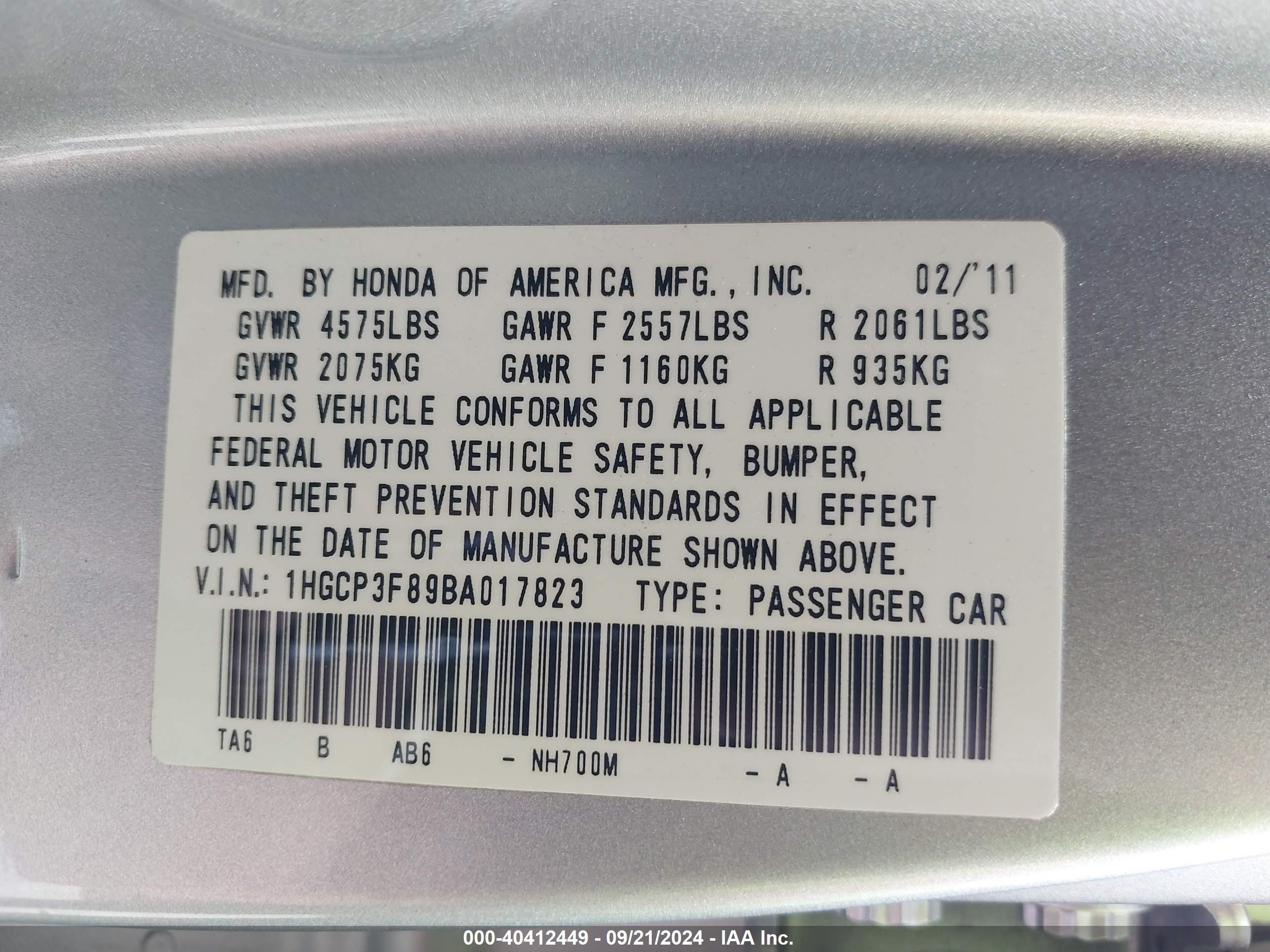 2011 Honda Accord 3.5 Ex-l Silver vin: 1HGCP3F89BA017823