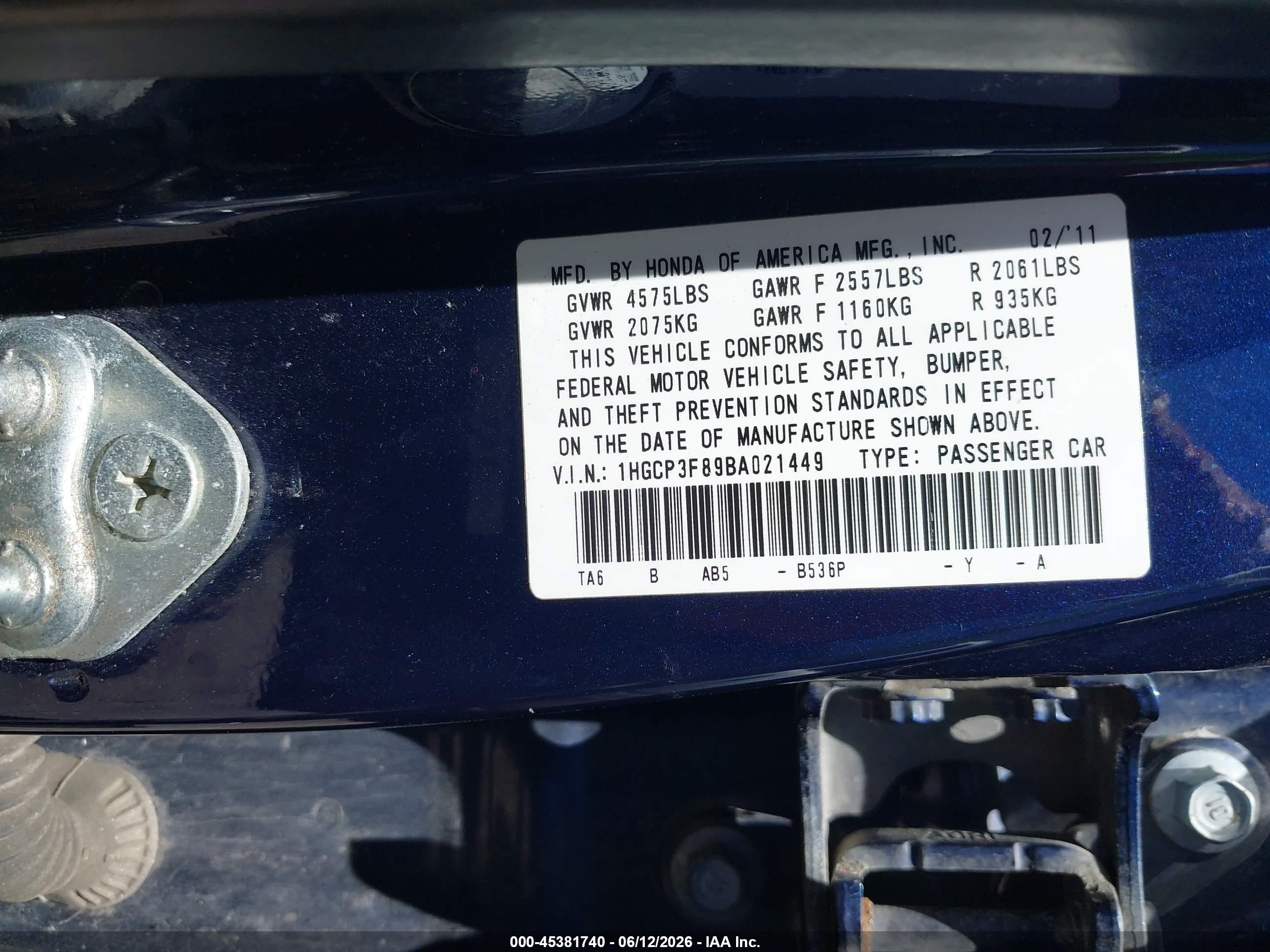 2011 Honda Accord 3.5 Ex-l Black vin: 1HGCP3F89BA021449
