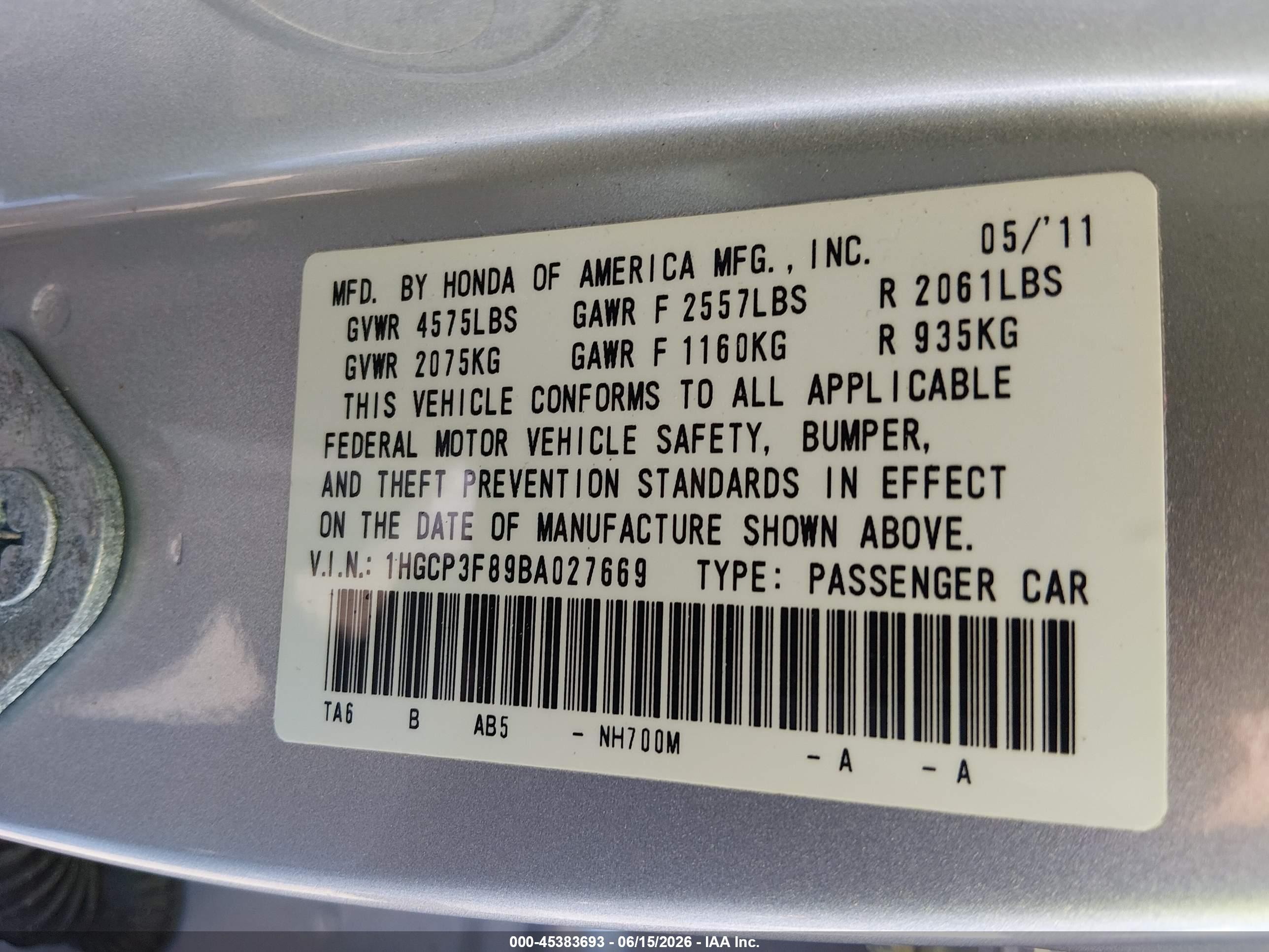 2011 Honda Accord 3.5 Ex-l Silver vin: 1HGCP3F89BA027669