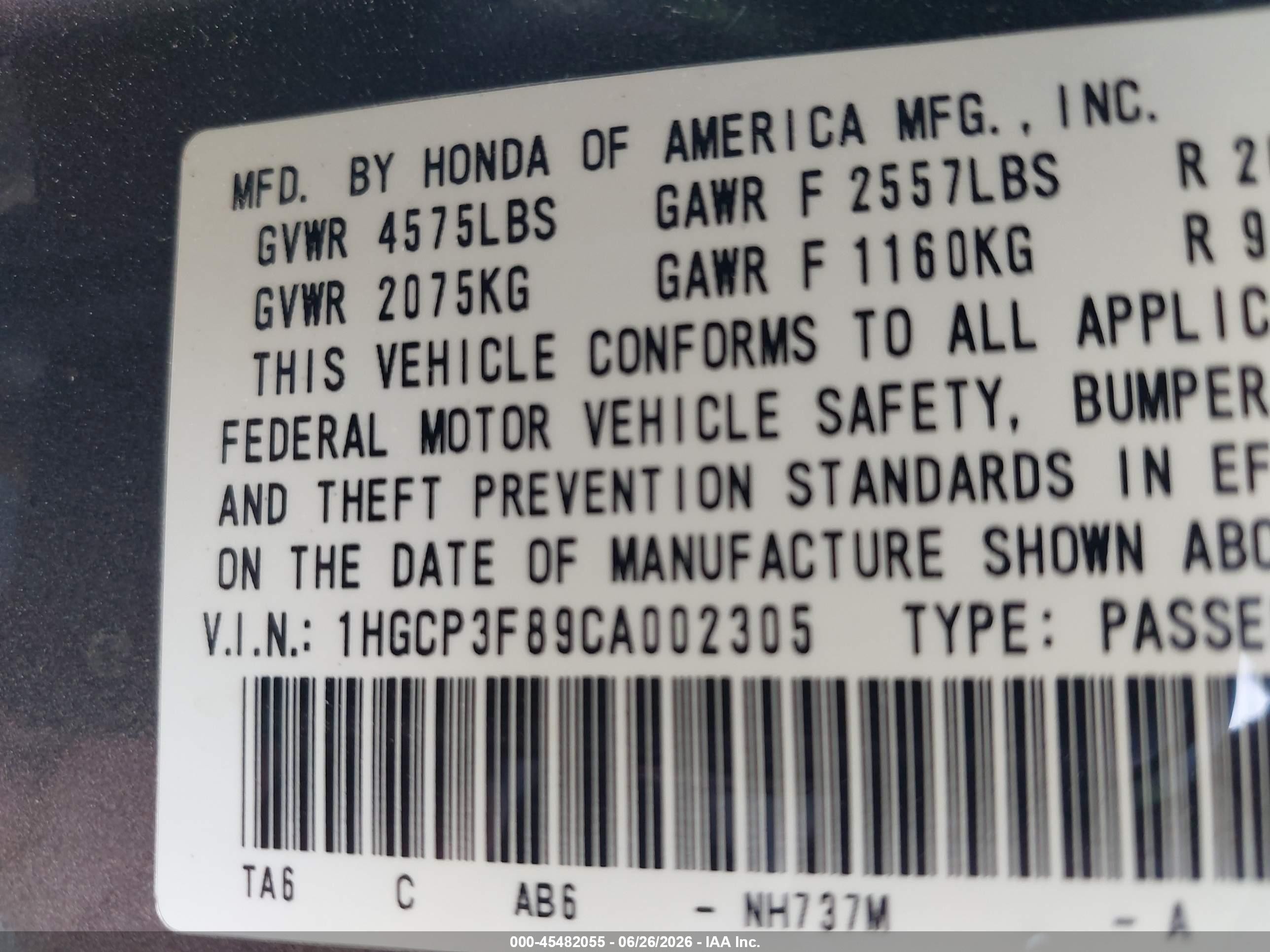 2012 Honda Accord 3.5 Ex-l Gray vin: 1HGCP3F89CA002305