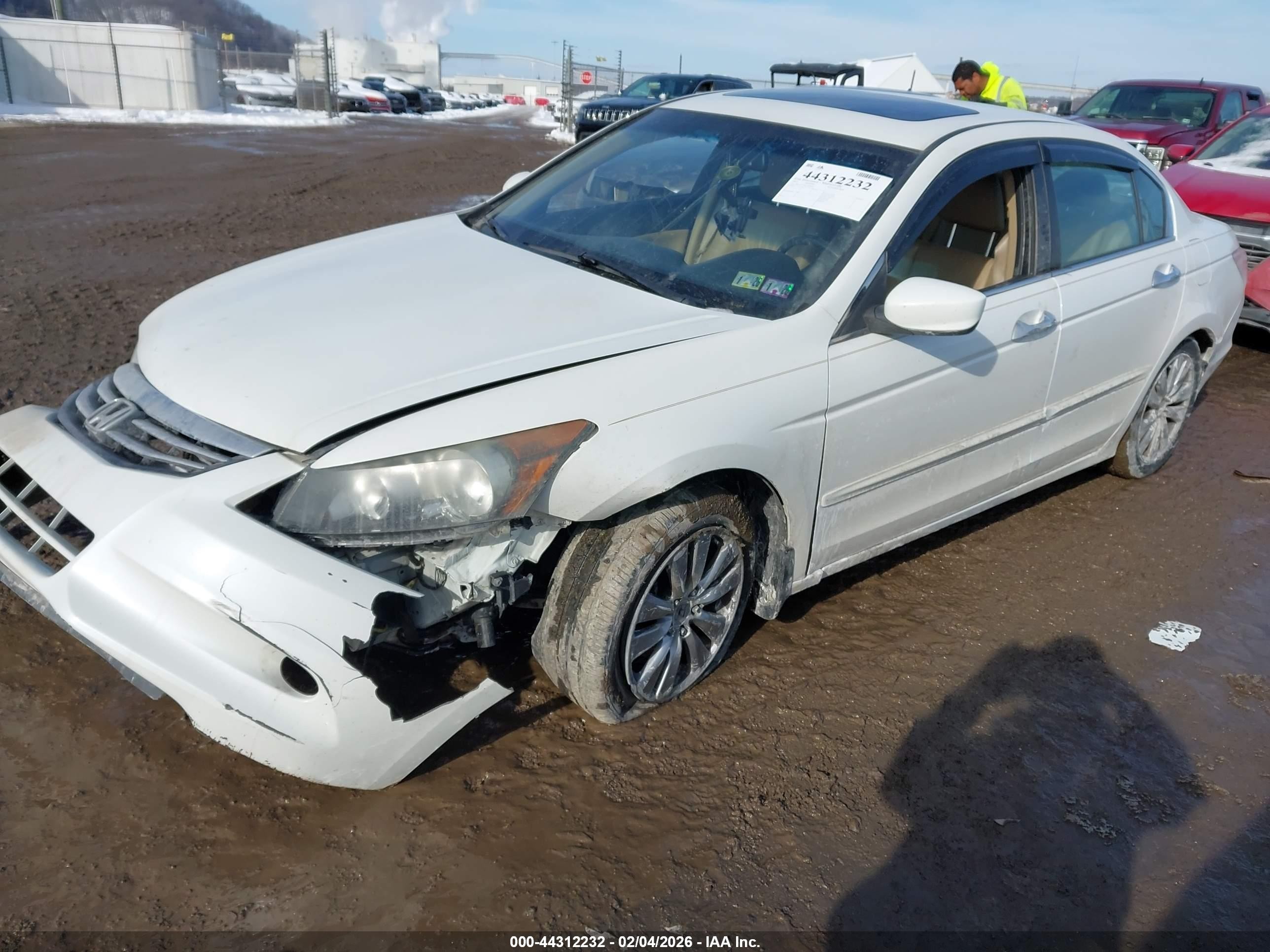 2012 Honda Accord Sdn 3.5 Ex-l/ex-l White vin: 1HGCP3F89CA008797