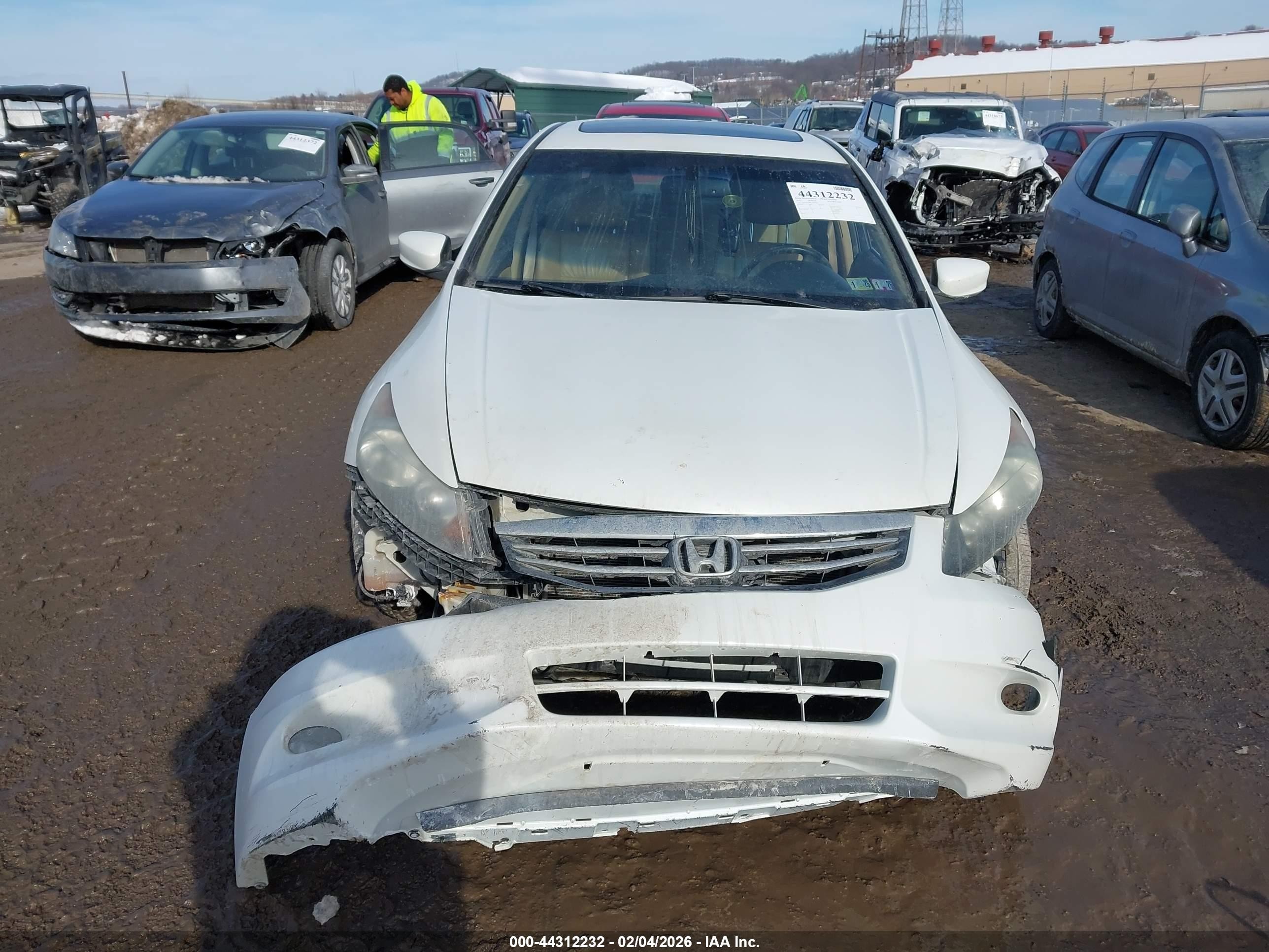 2012 Honda Accord Sdn 3.5 Ex-l/ex-l White vin: 1HGCP3F89CA008797