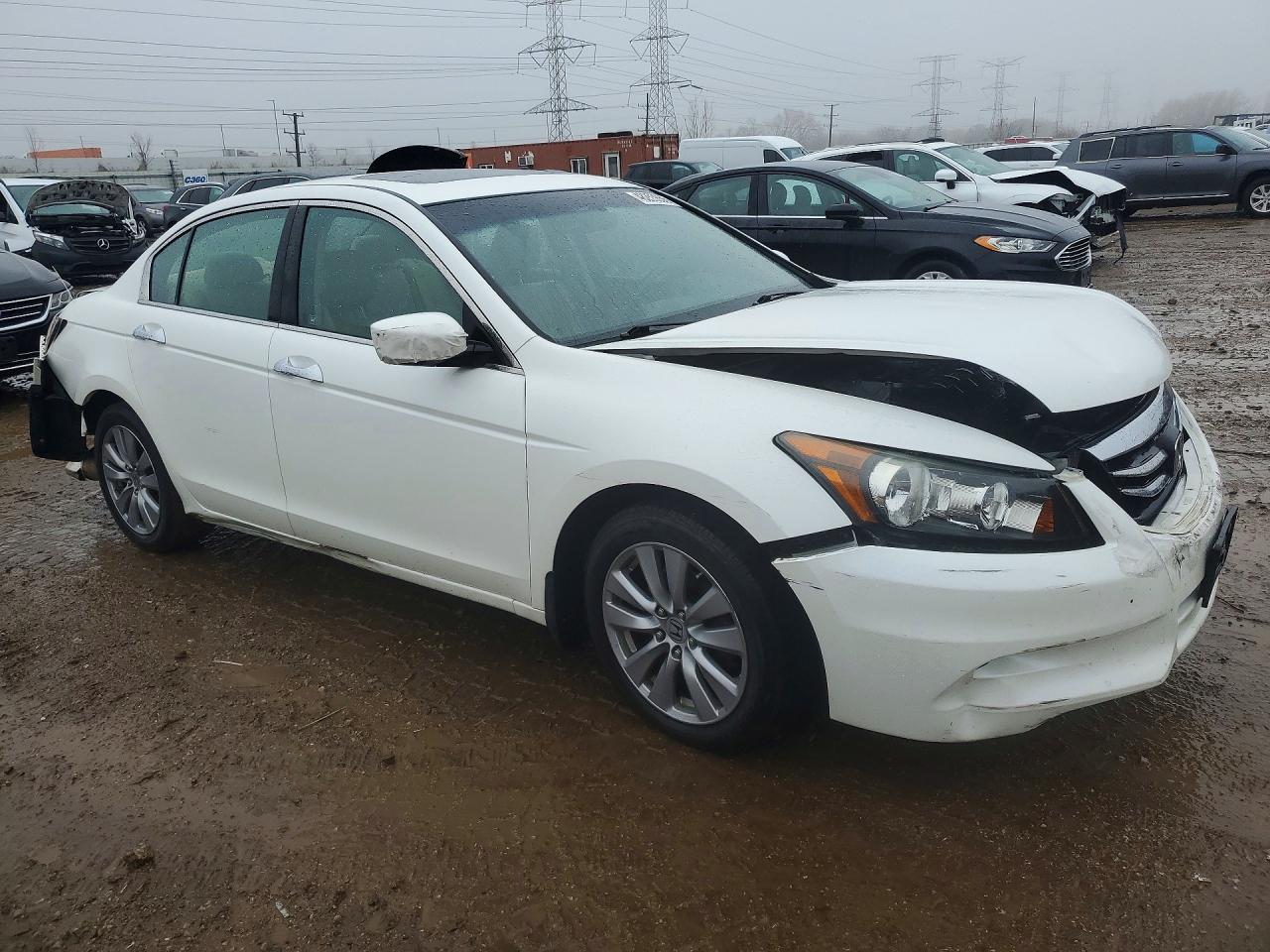 2012 Honda Accord Exl White vin: 1HGCP3F89CA042478