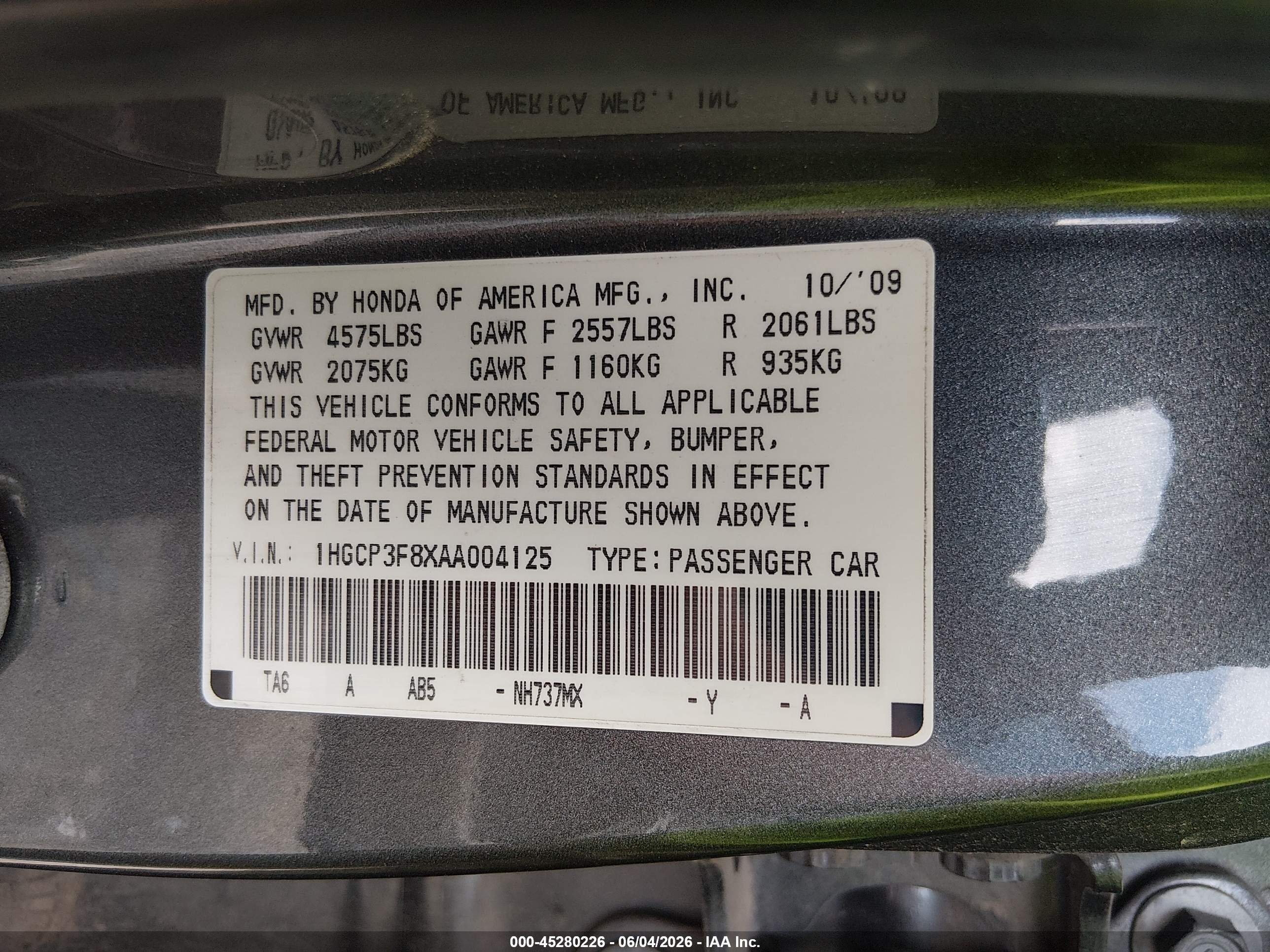 2010 Honda Accord 3.5 Ex-l Gray vin: 1HGCP3F8XAA004125