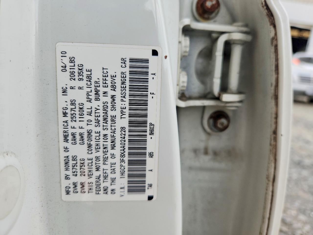 2010 Honda Accord Exl White vin: 1HGCP3F8XAA024228